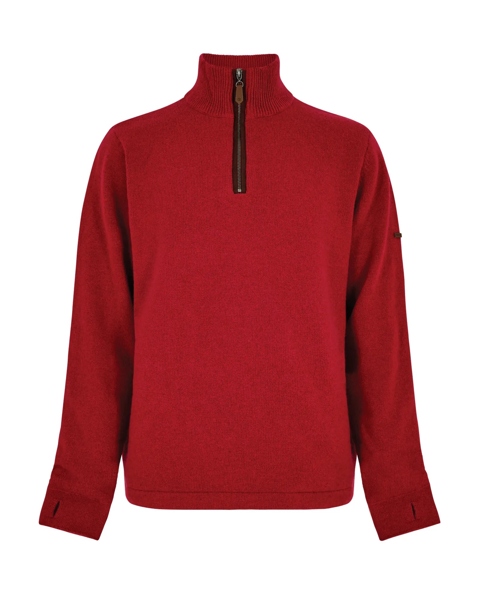 Feeney Zip Neck Sweater - Cardinal