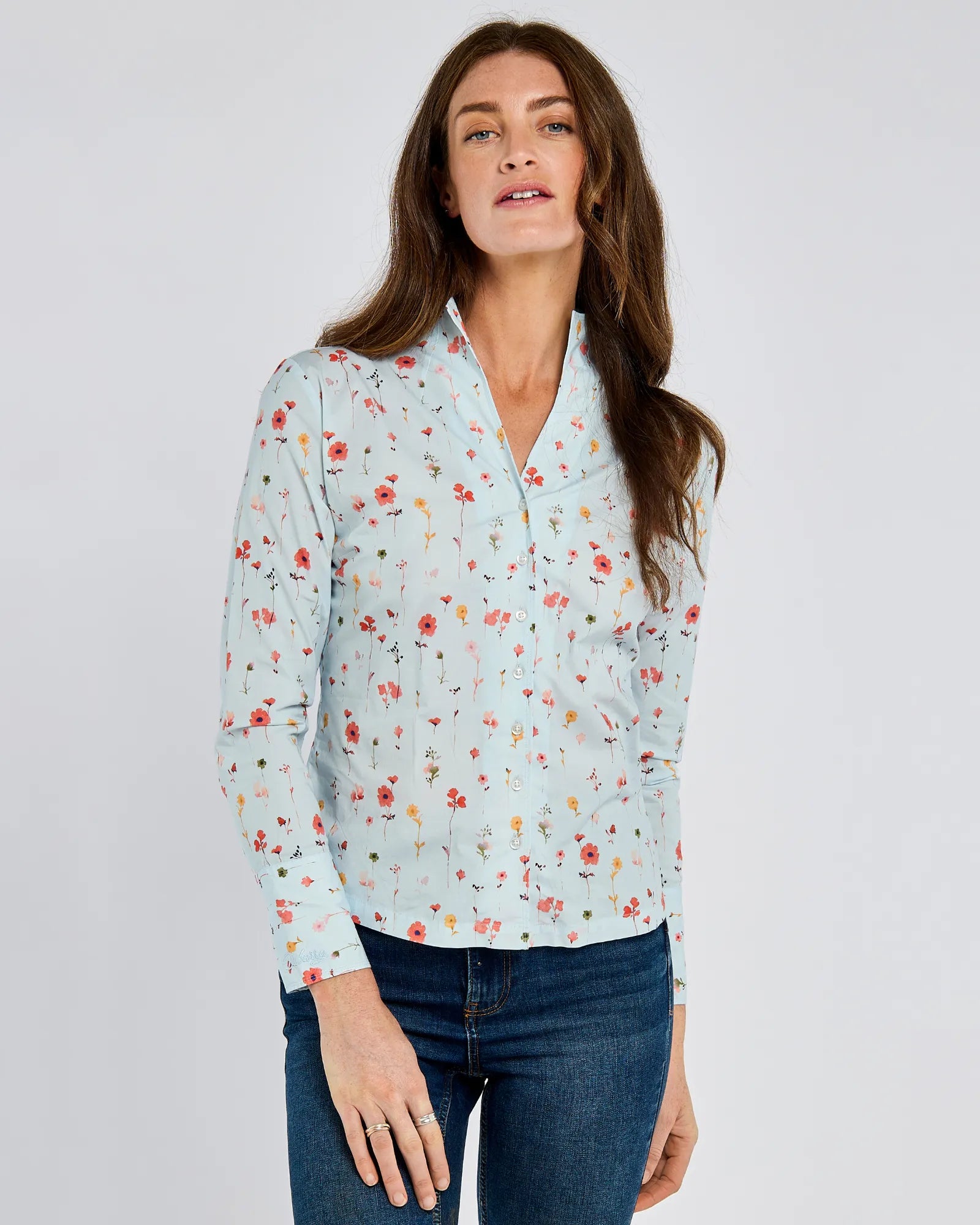 Fuchsia Blouse - Pale Blue