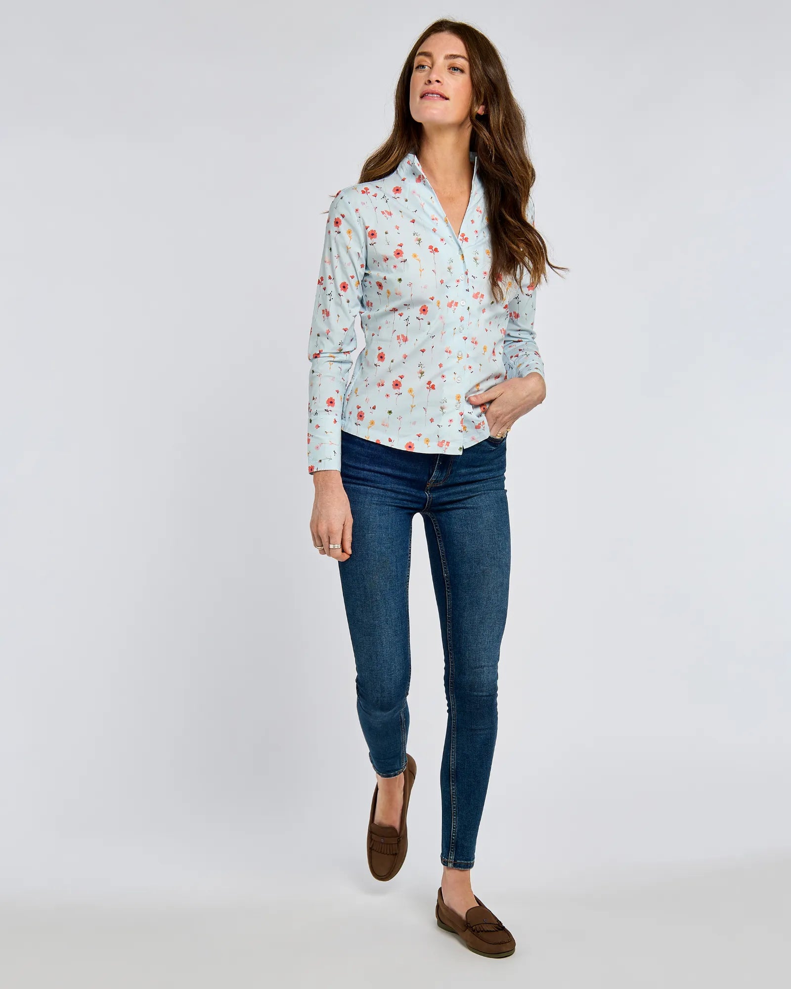 Fuchsia Blouse - Pale Blue