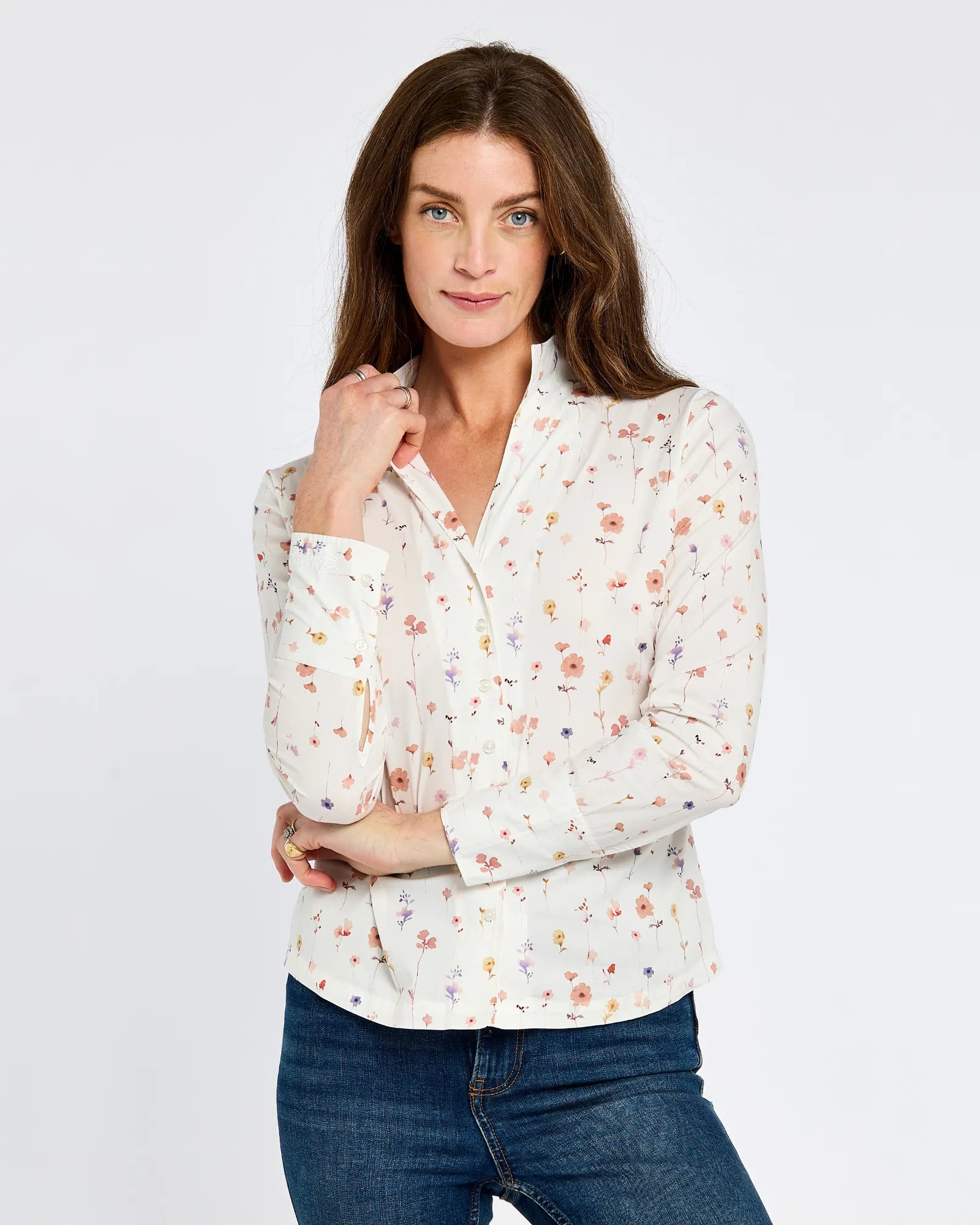 Fuchsia Blouse - White