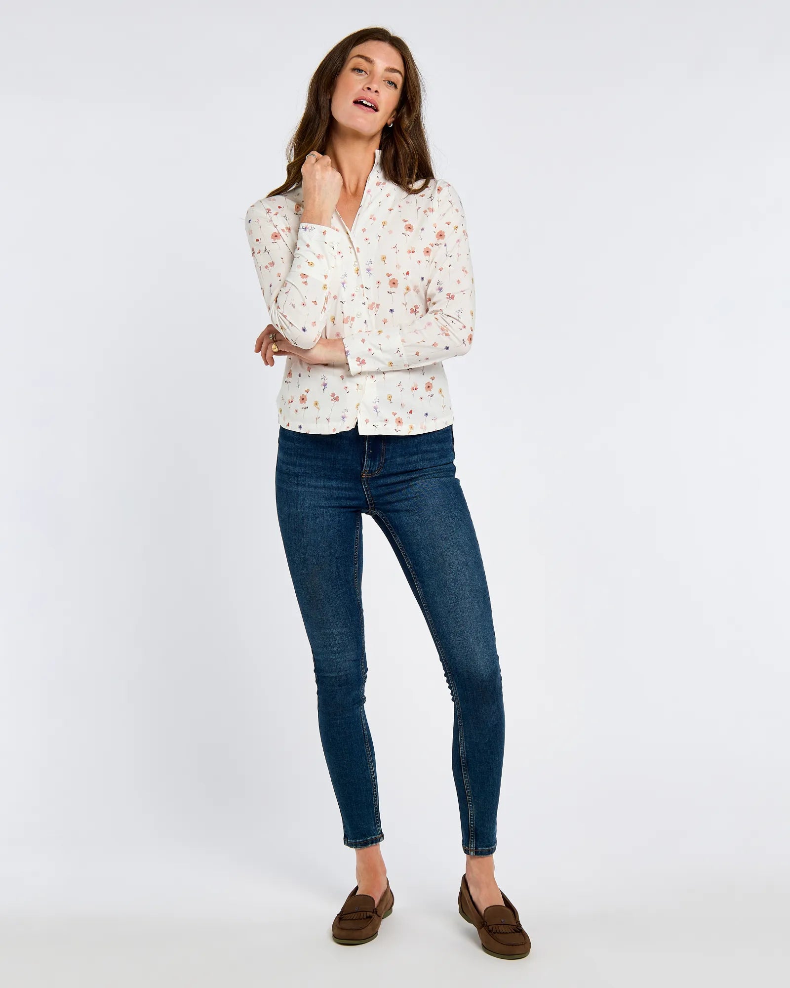 Fuchsia Blouse - White