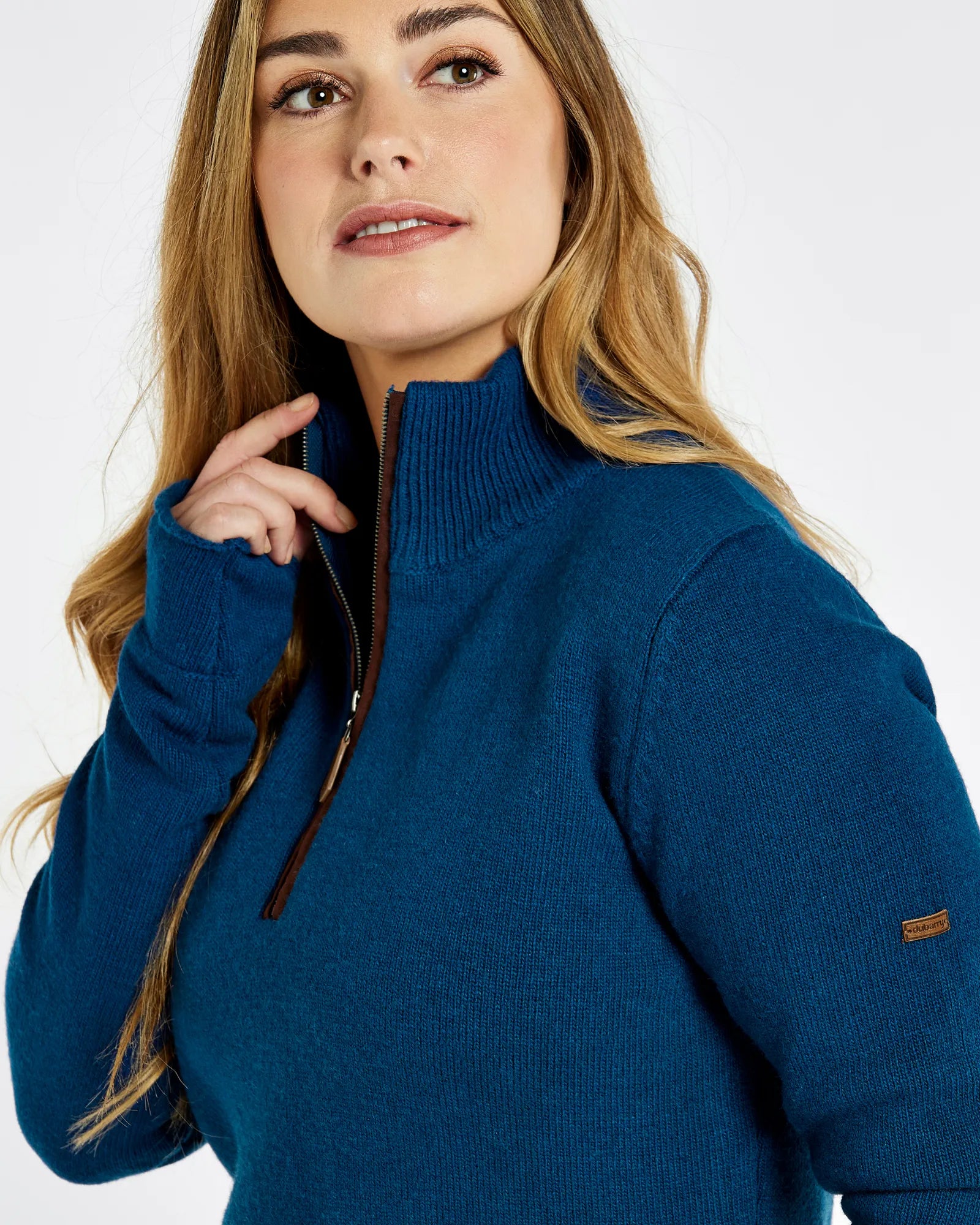 Morrisey Zip Neck Sweater - Peacock