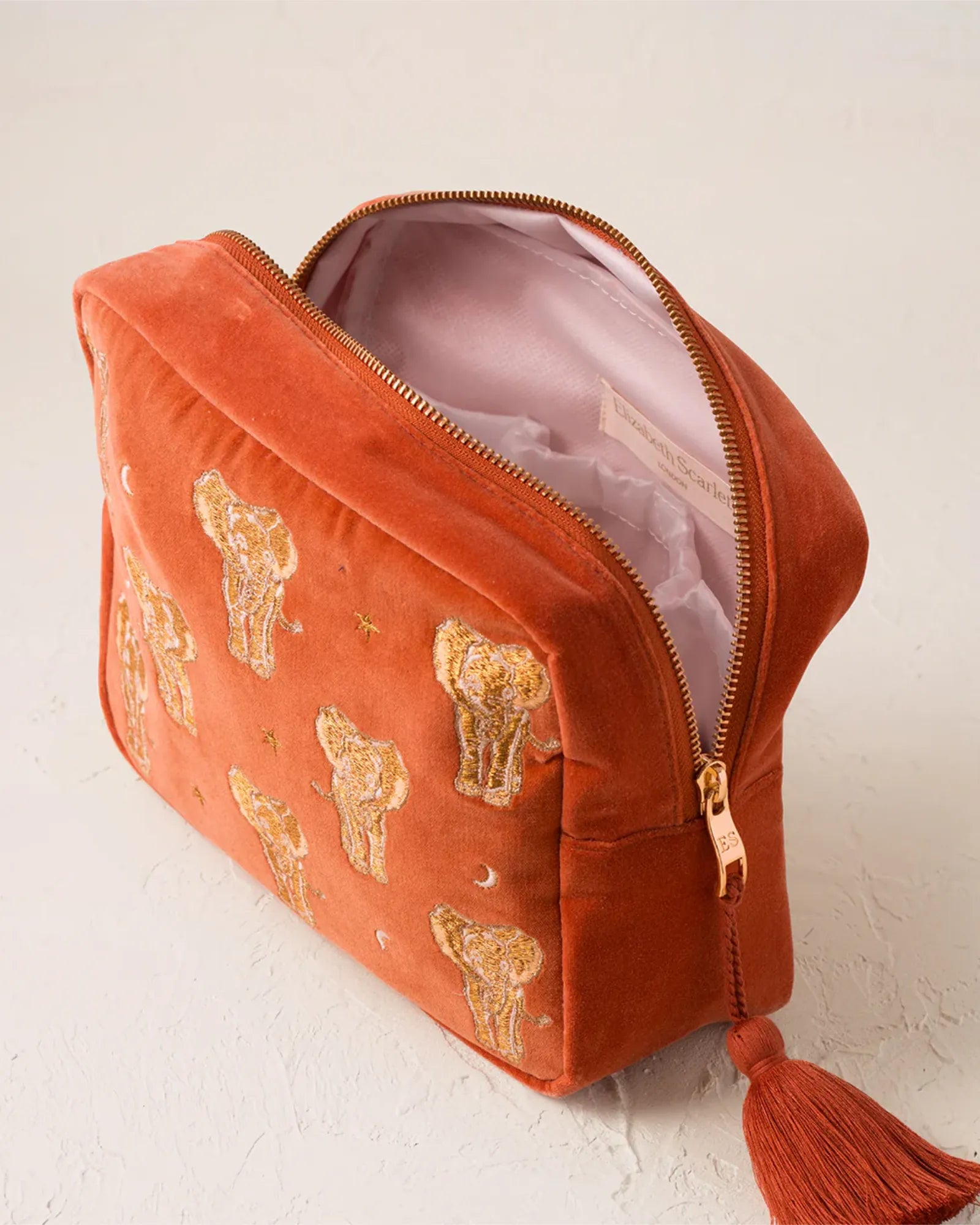 Golden Elephants Rust Wash Bag