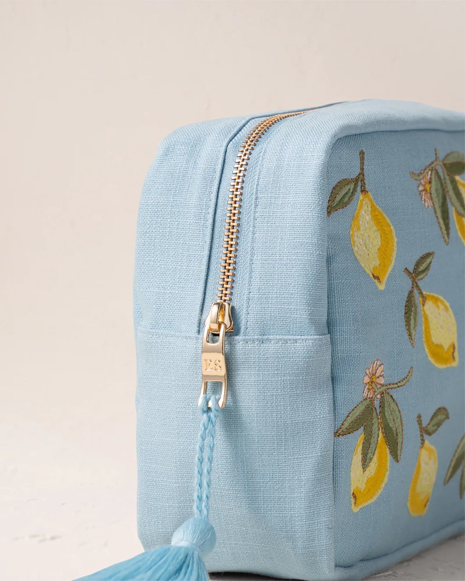 Lemon Blossom French Blue Wash Bag