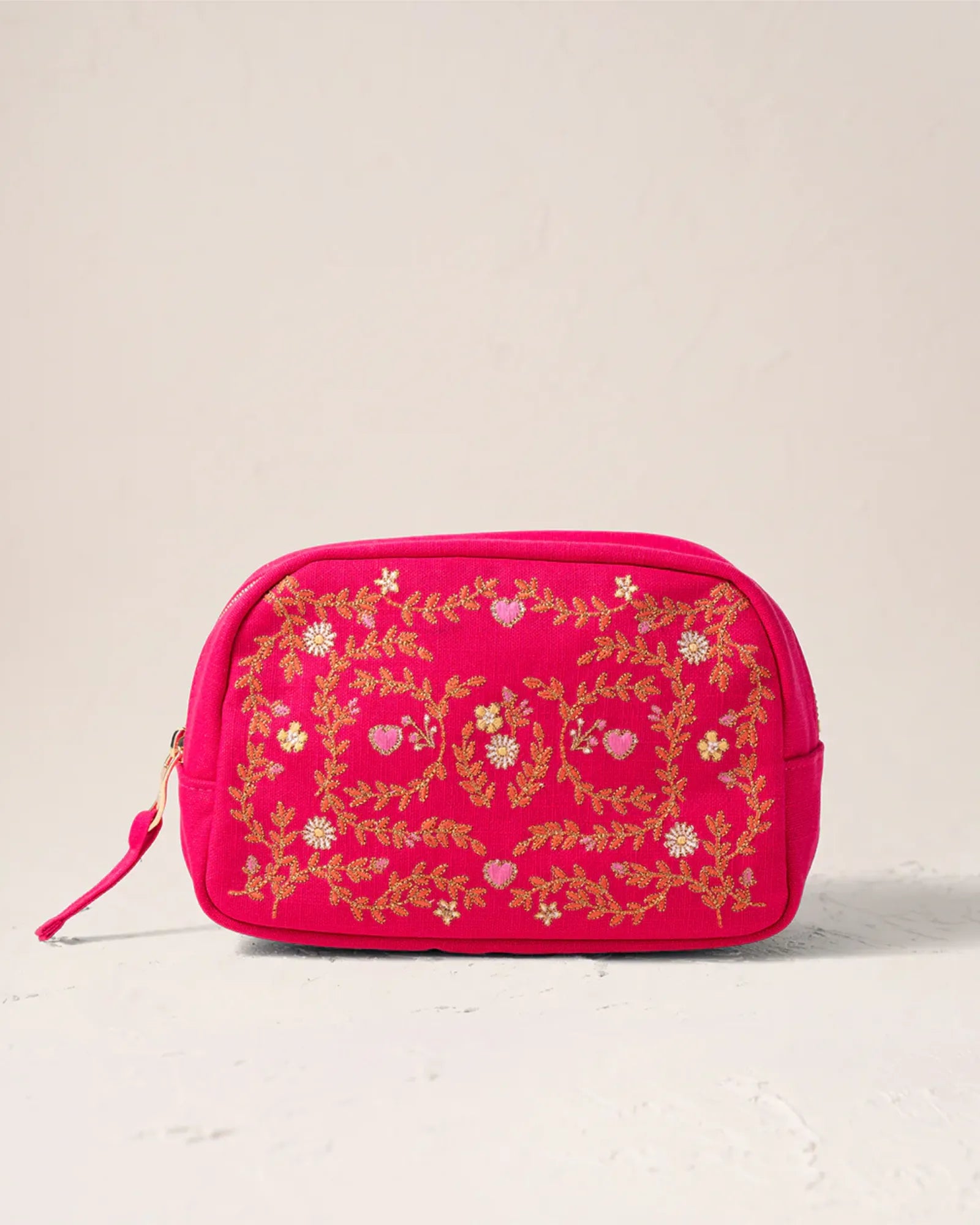 Mediterranean Garden Pink Makeup Bag