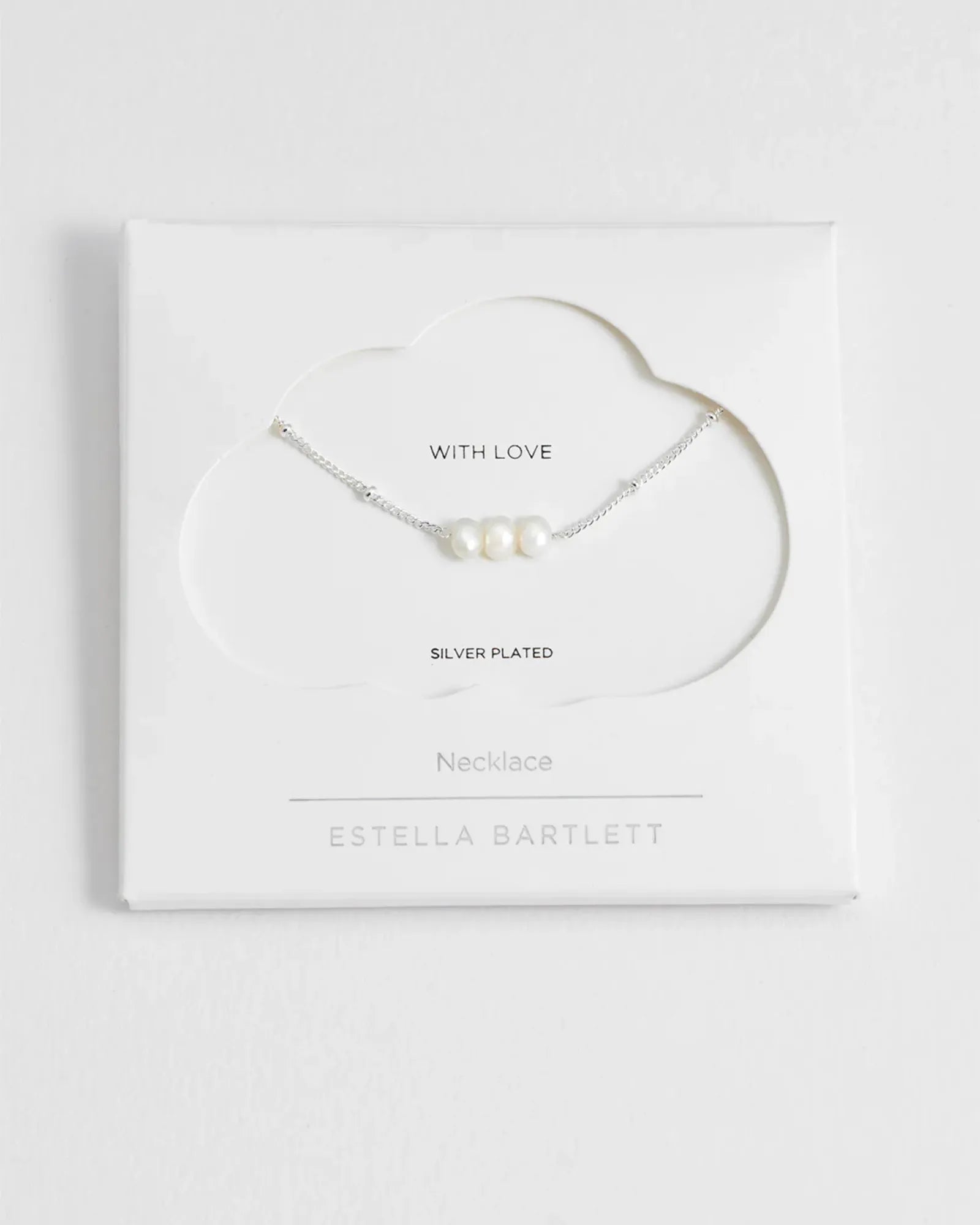 Beaded Chain & Pearl Necklace - Silver Plated