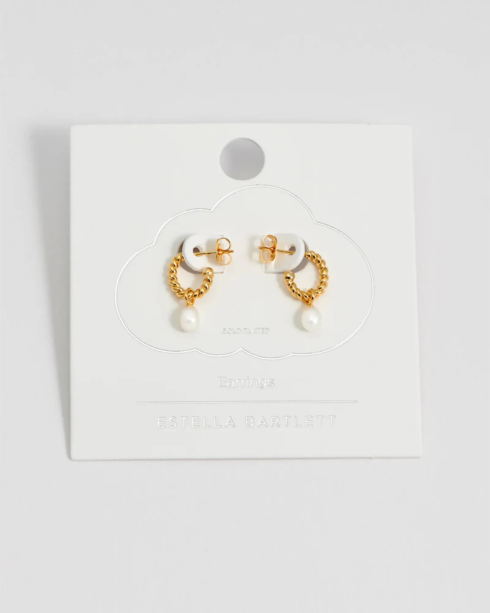 Pearl Drop & Twist Hoop Earrings