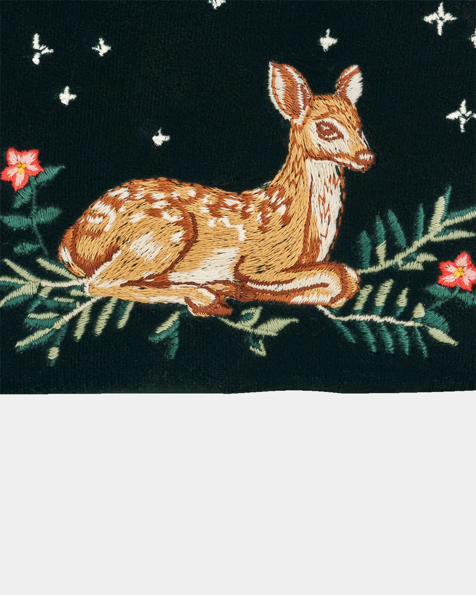 Green Fawn Embroidered Purse Small