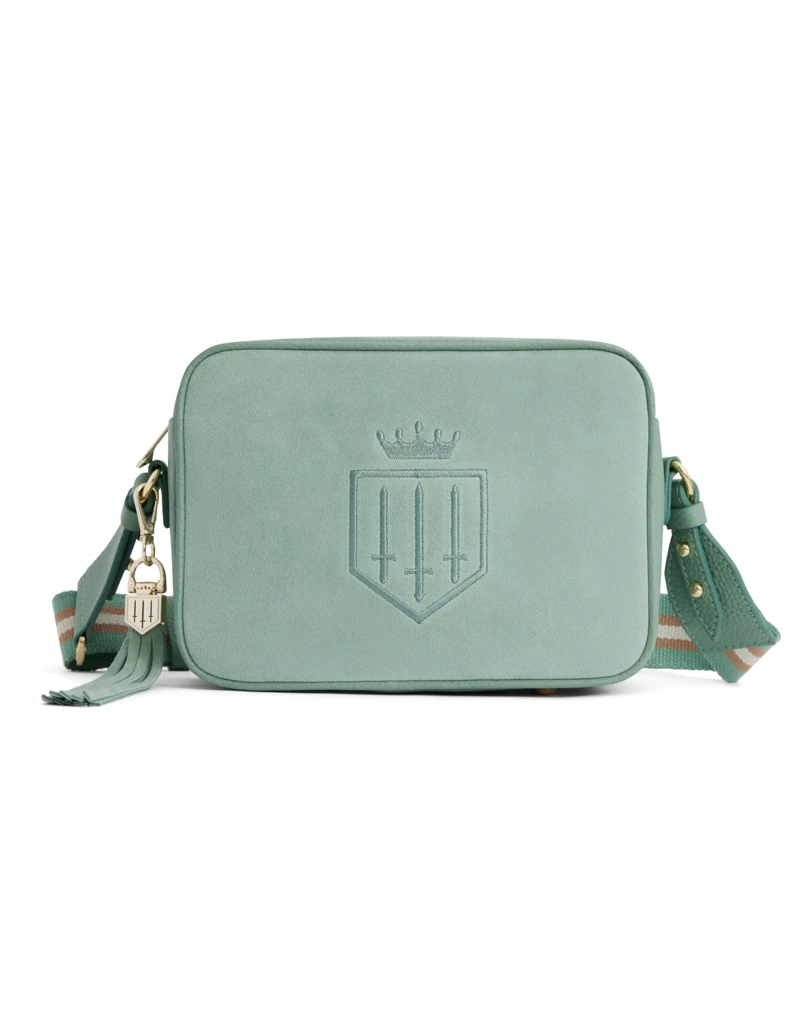 Finsbury Cross Body Bag - Mint Suede