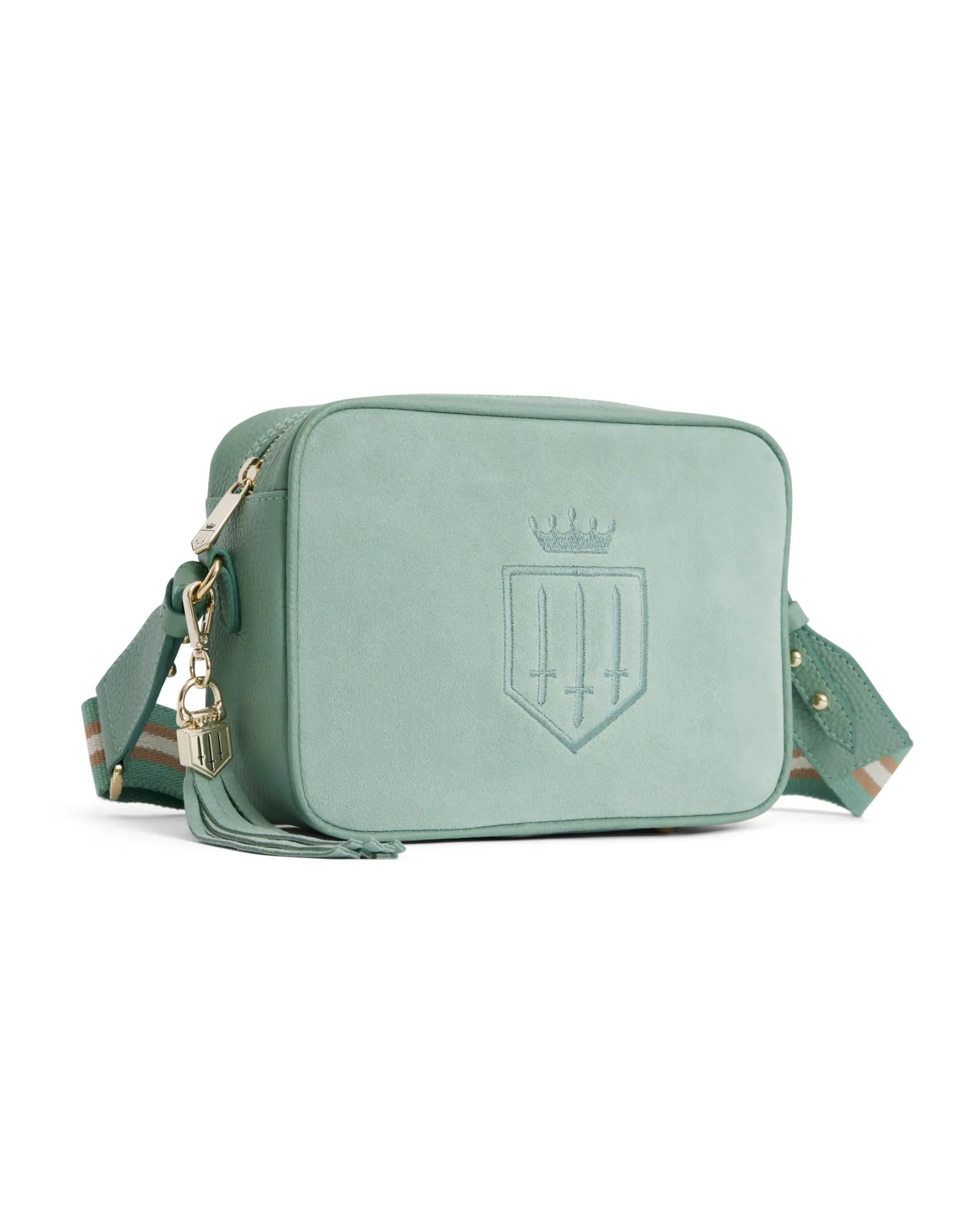 Finsbury Cross Body Bag - Mint Suede