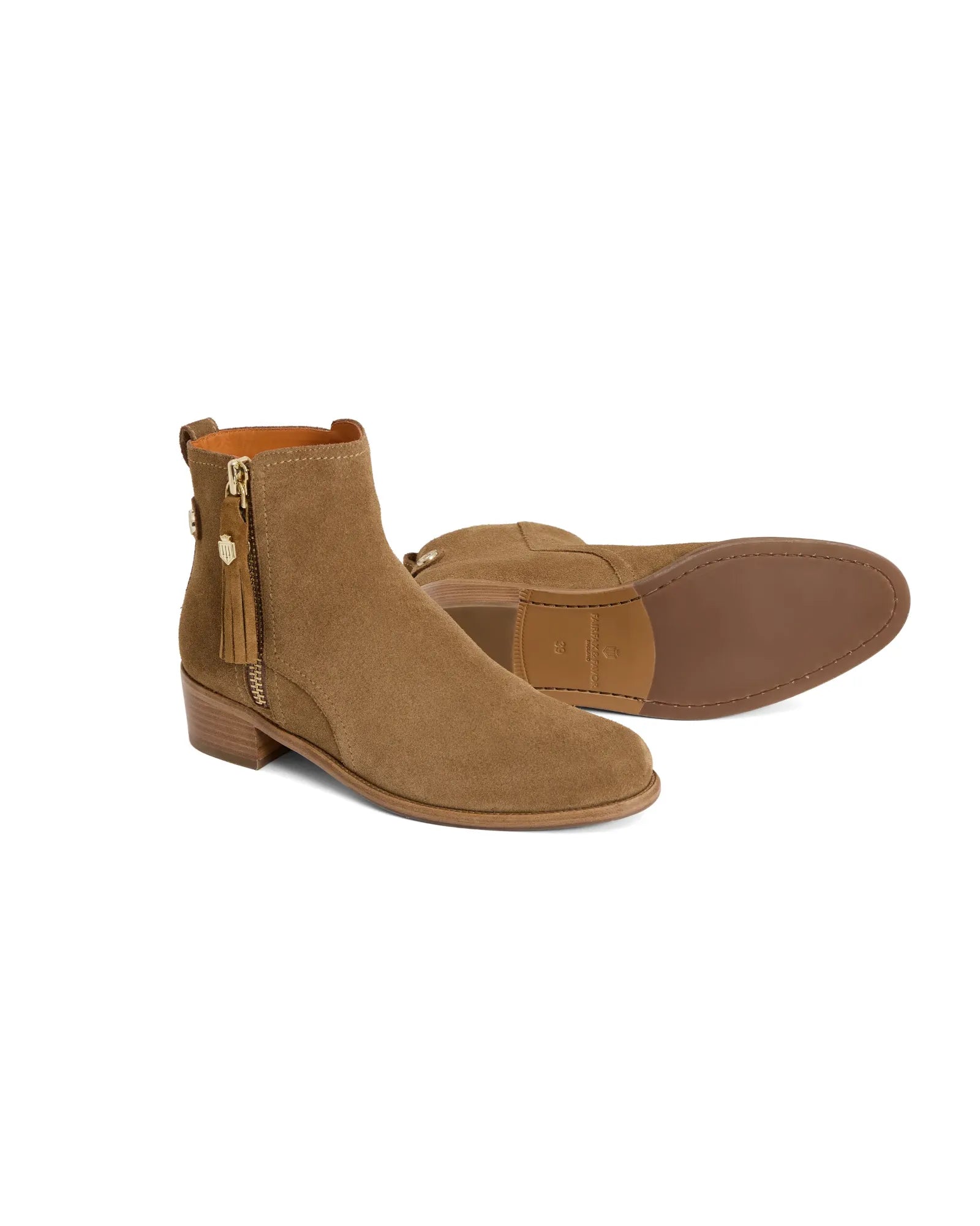 Flat Oakham Ankle Boot - Tan Suede
