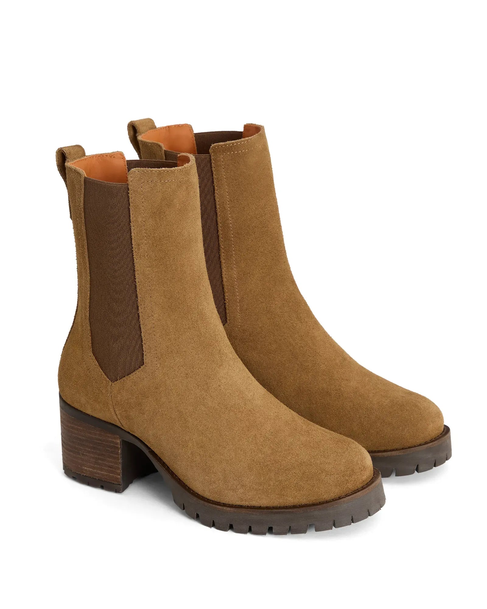 Heeled Boudica Ankle Boot - Tan Suede