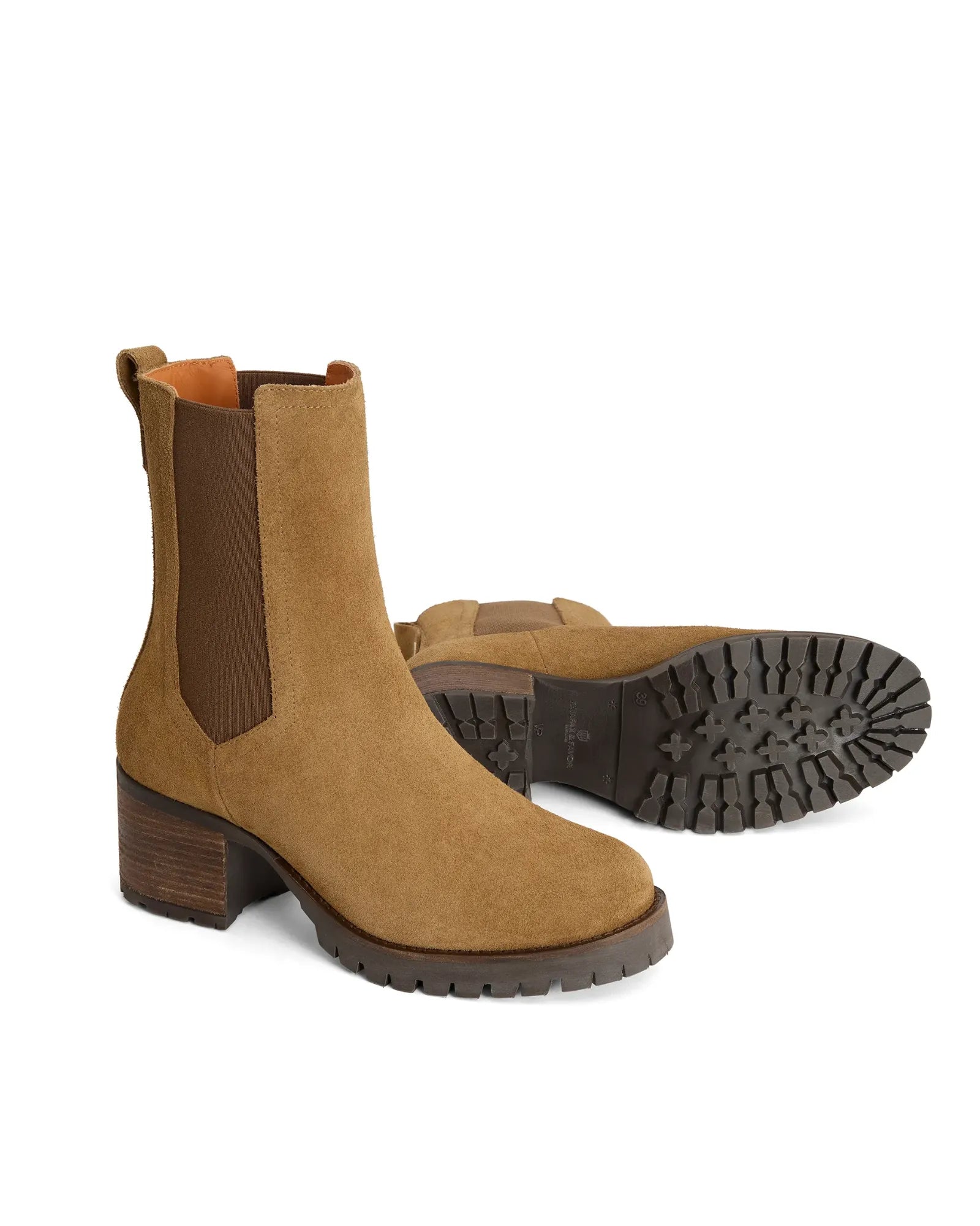 Heeled Boudica Ankle Boot - Tan Suede