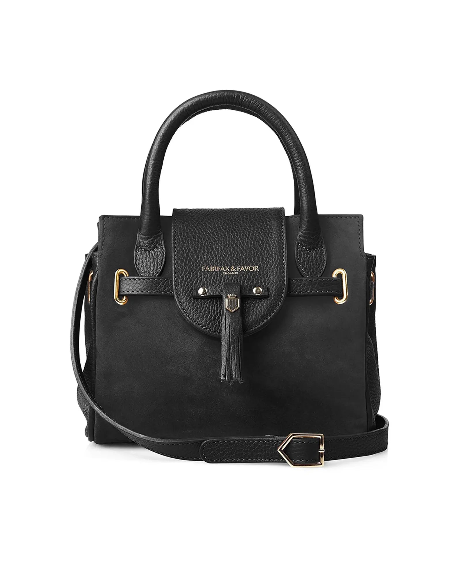 The Mini Windsor Handbag in Black Suede