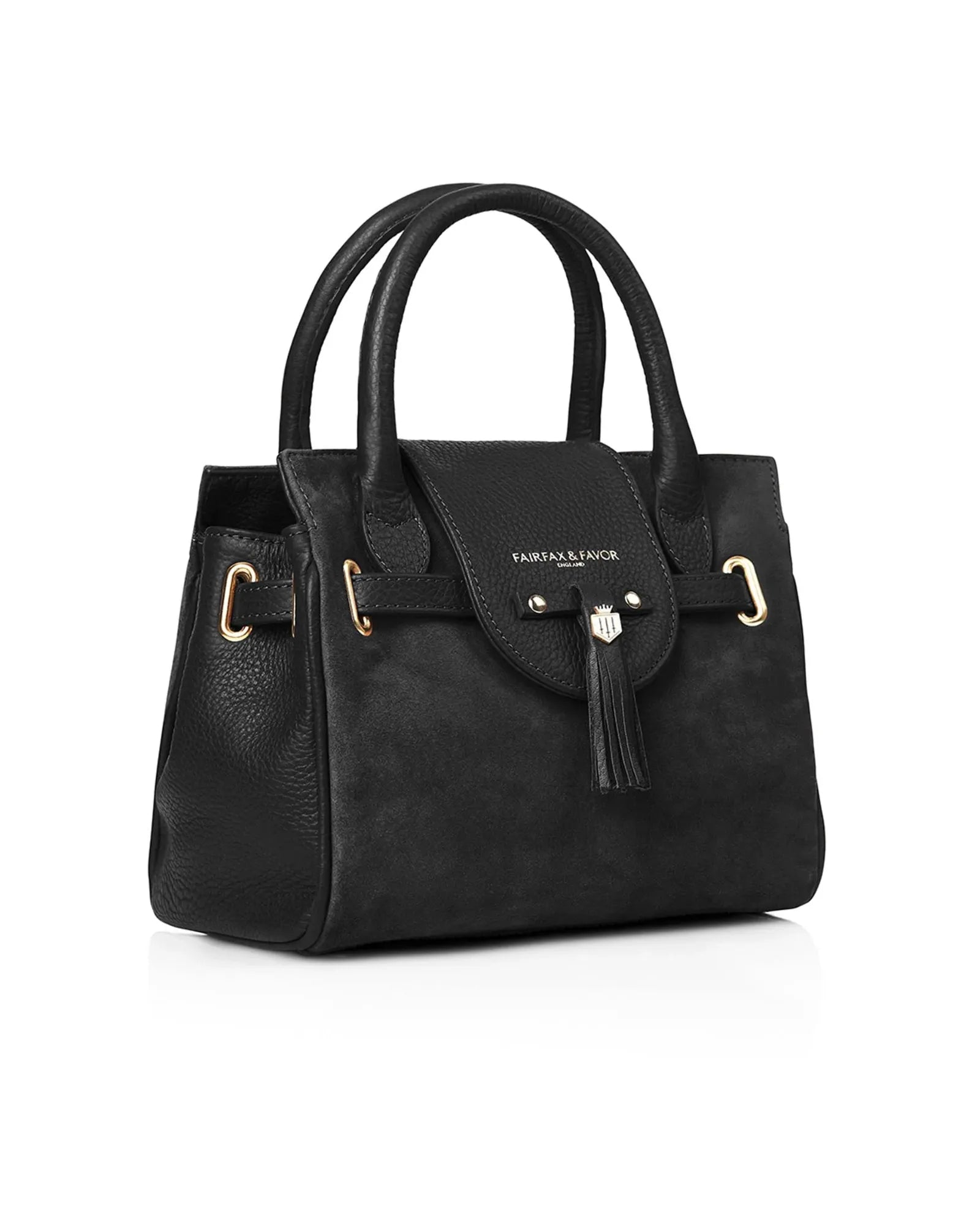 The Mini Windsor Handbag in Black Suede