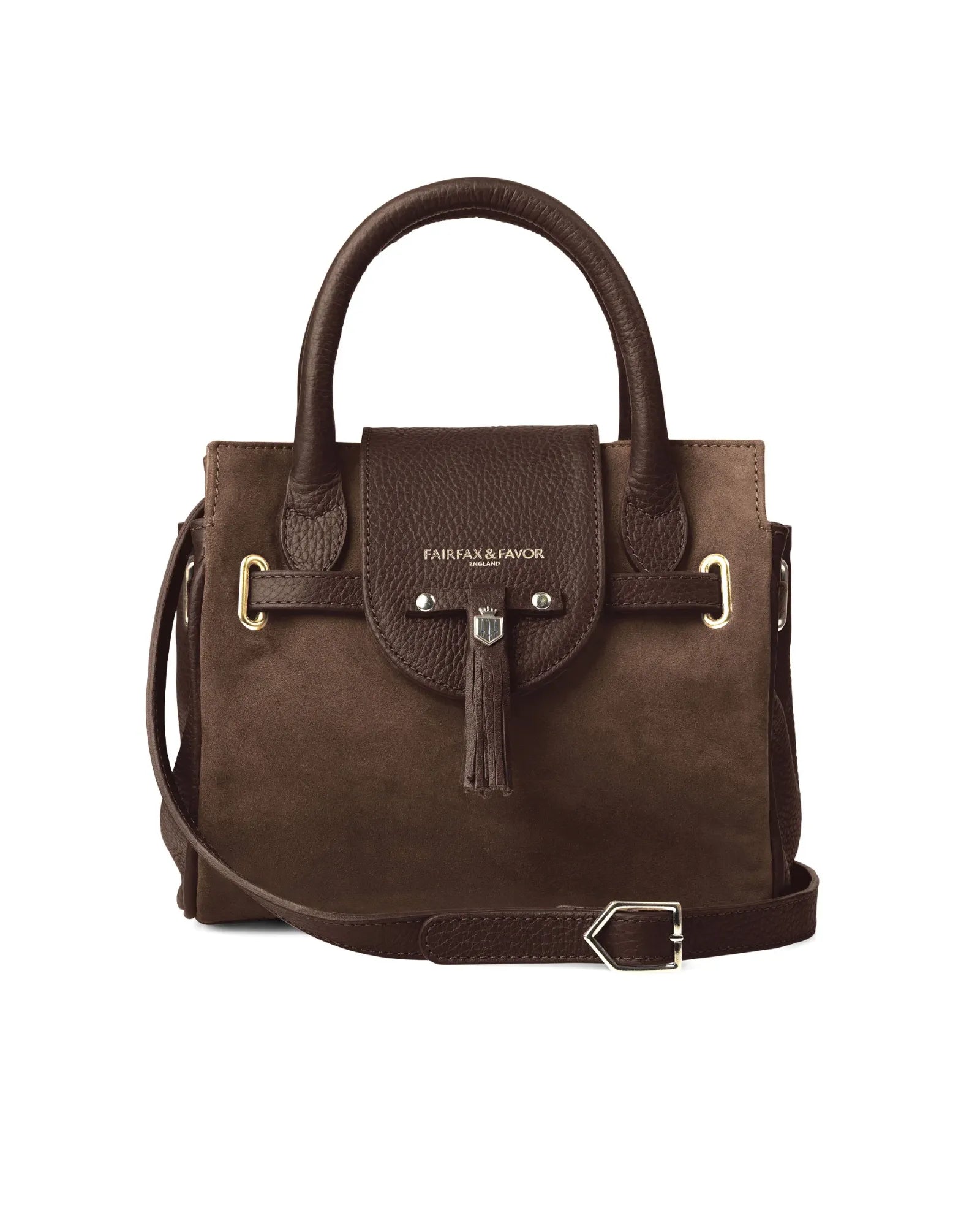 The Mini Windsor Handbag in Chocolate Suede