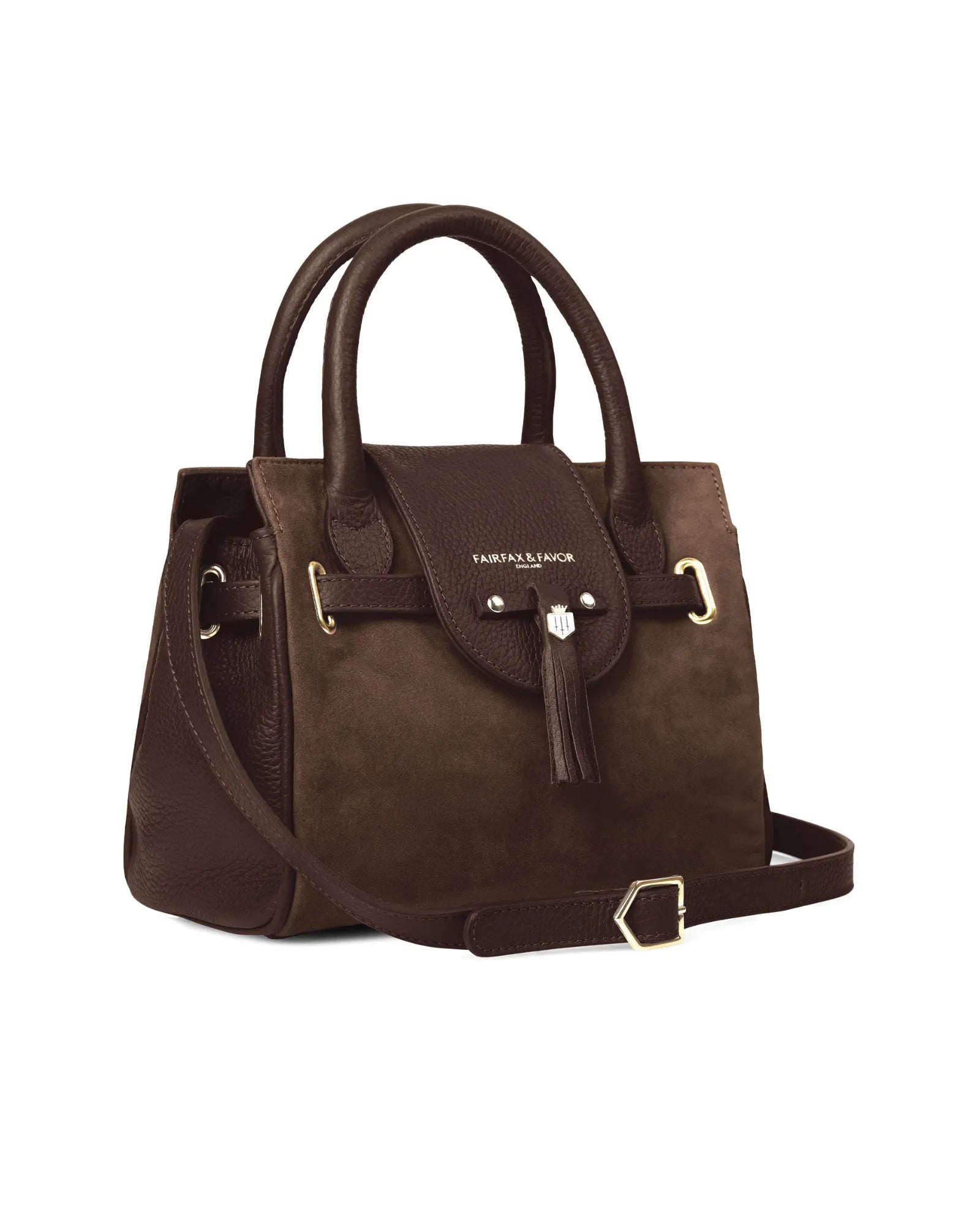 The Mini Windsor Handbag in Chocolate Suede