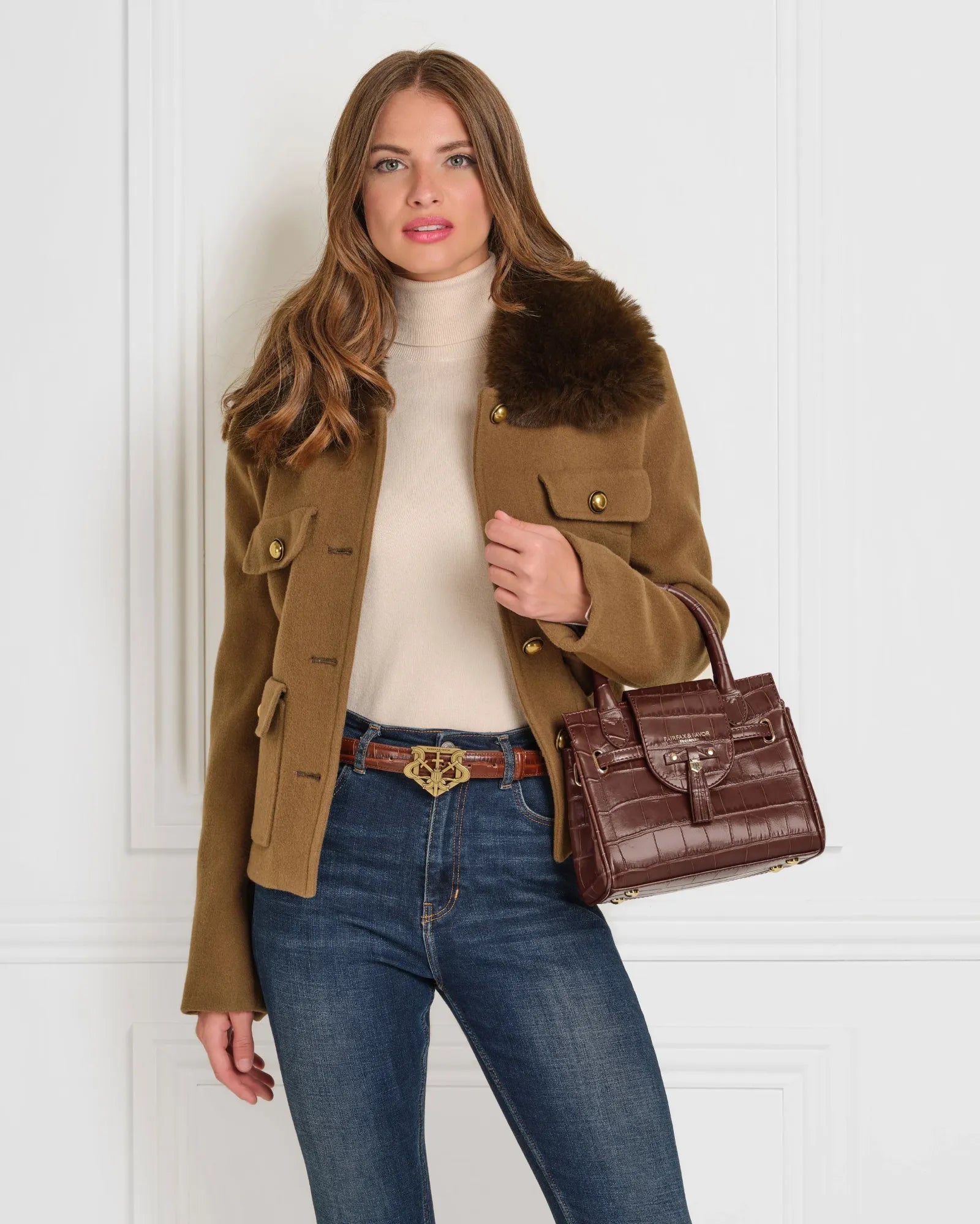The Mini Windsor Handbag in Conker Leather