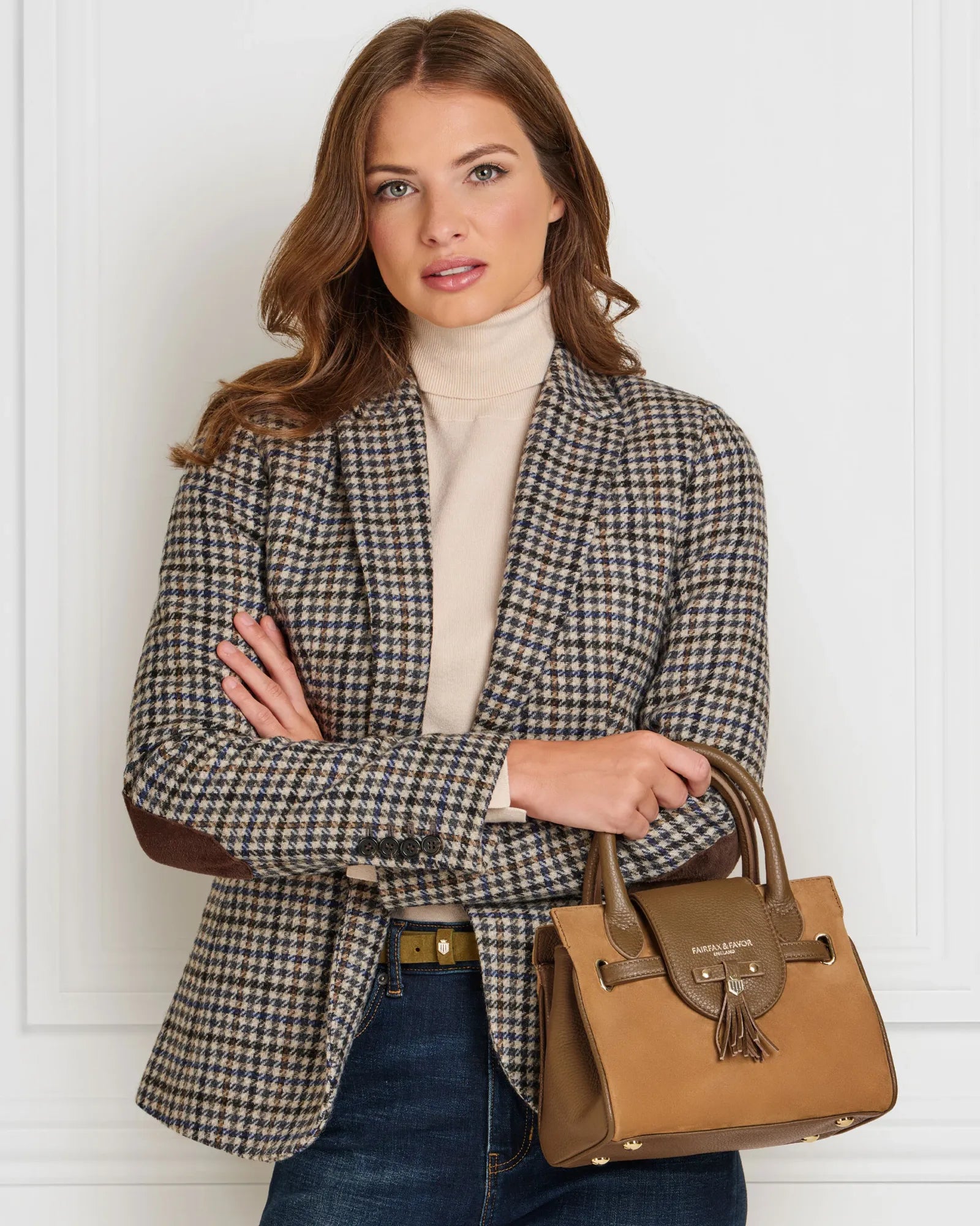The Mini Windsor Handbag in Tan Suede