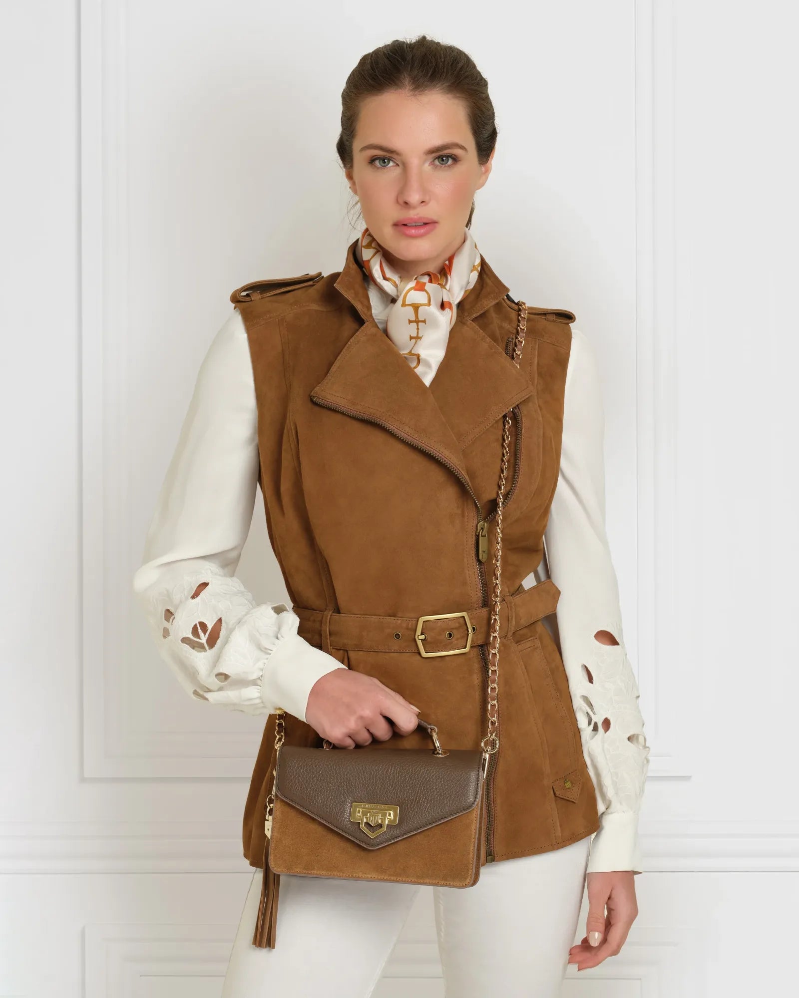 Primrose Gilet - Tan Suede