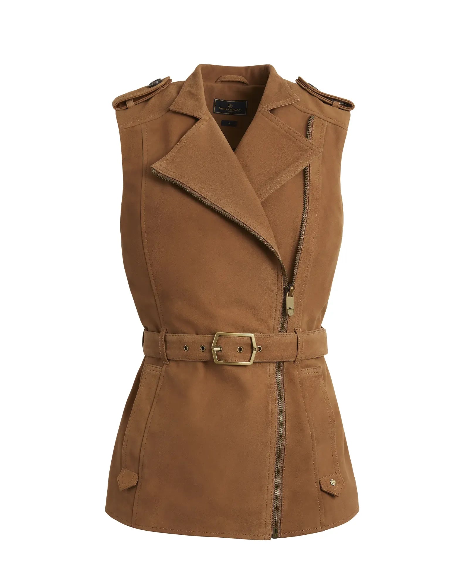 Primrose Gilet - Tan Suede