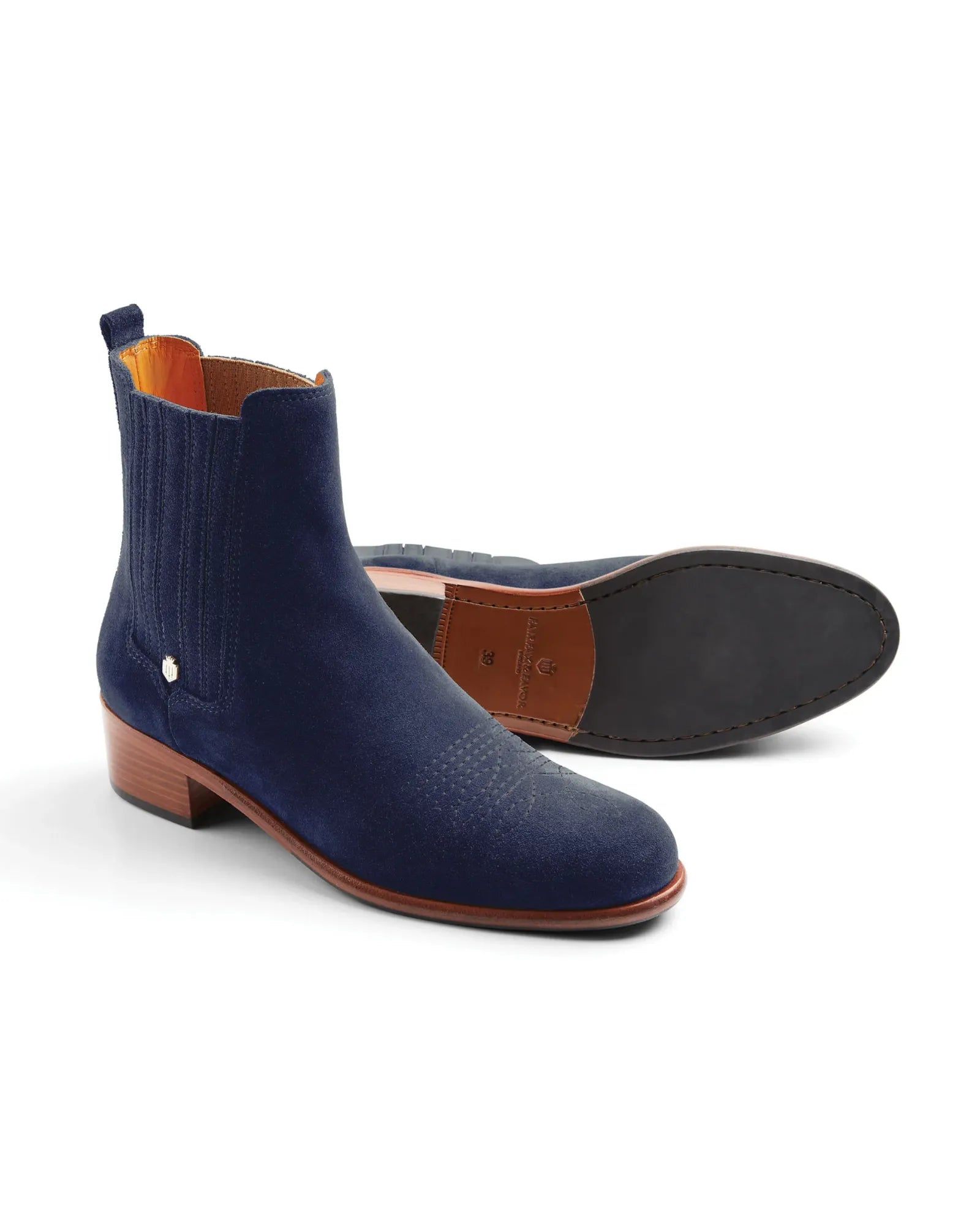 The Rockingham Chelsea Boot in Ink Suede