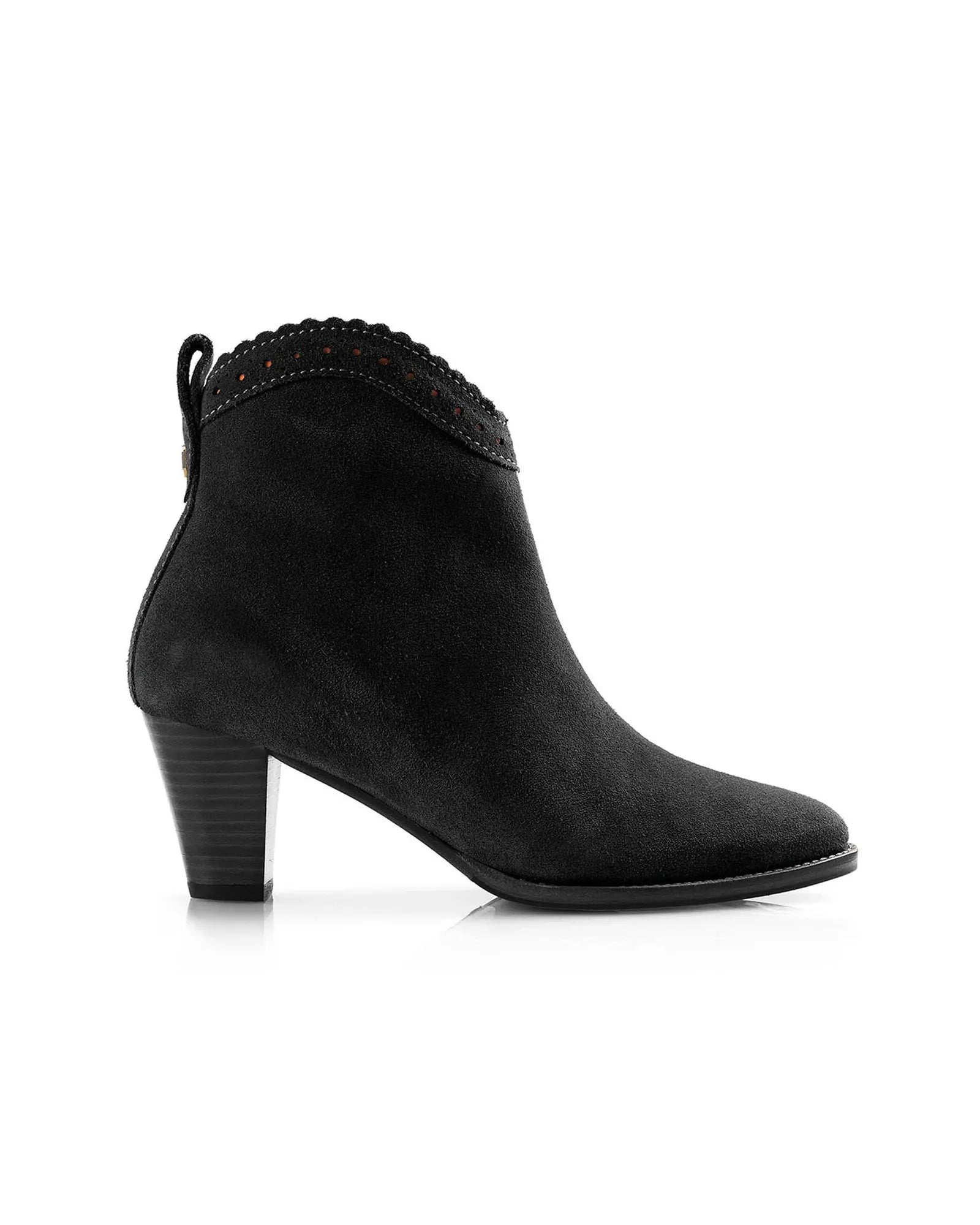 The Regina Ankle Boot in Black Suede