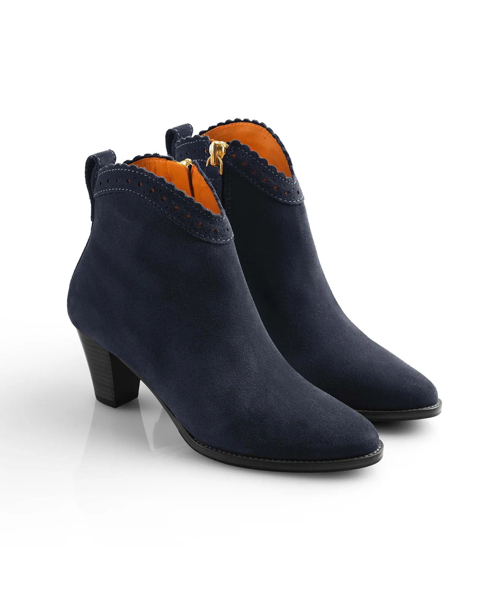 The Regina Ankle Boot in Navy Suede