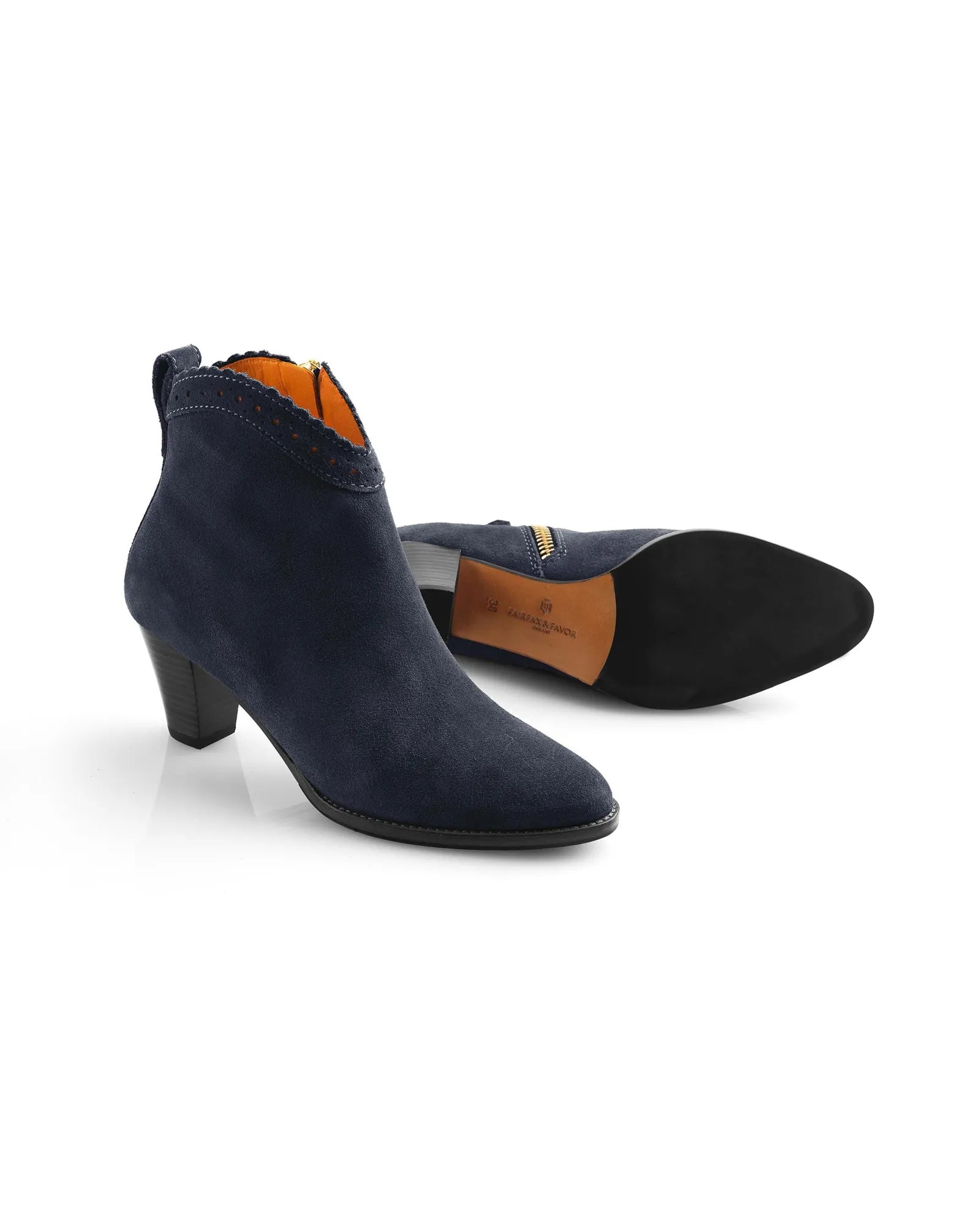 The Regina Ankle Boot in Navy Suede