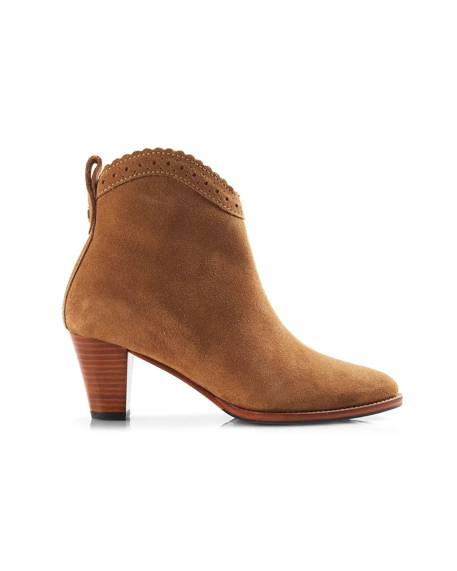 The Regina Ankle Boot in Tan Suede