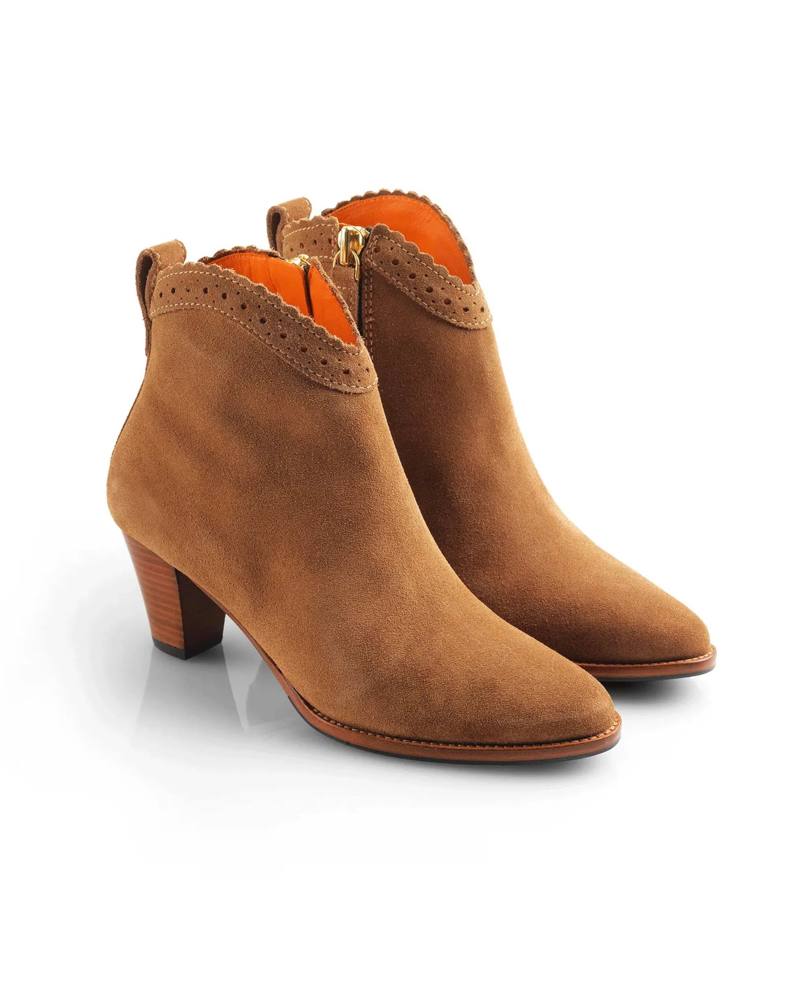 The Regina Ankle Boot in Tan Suede