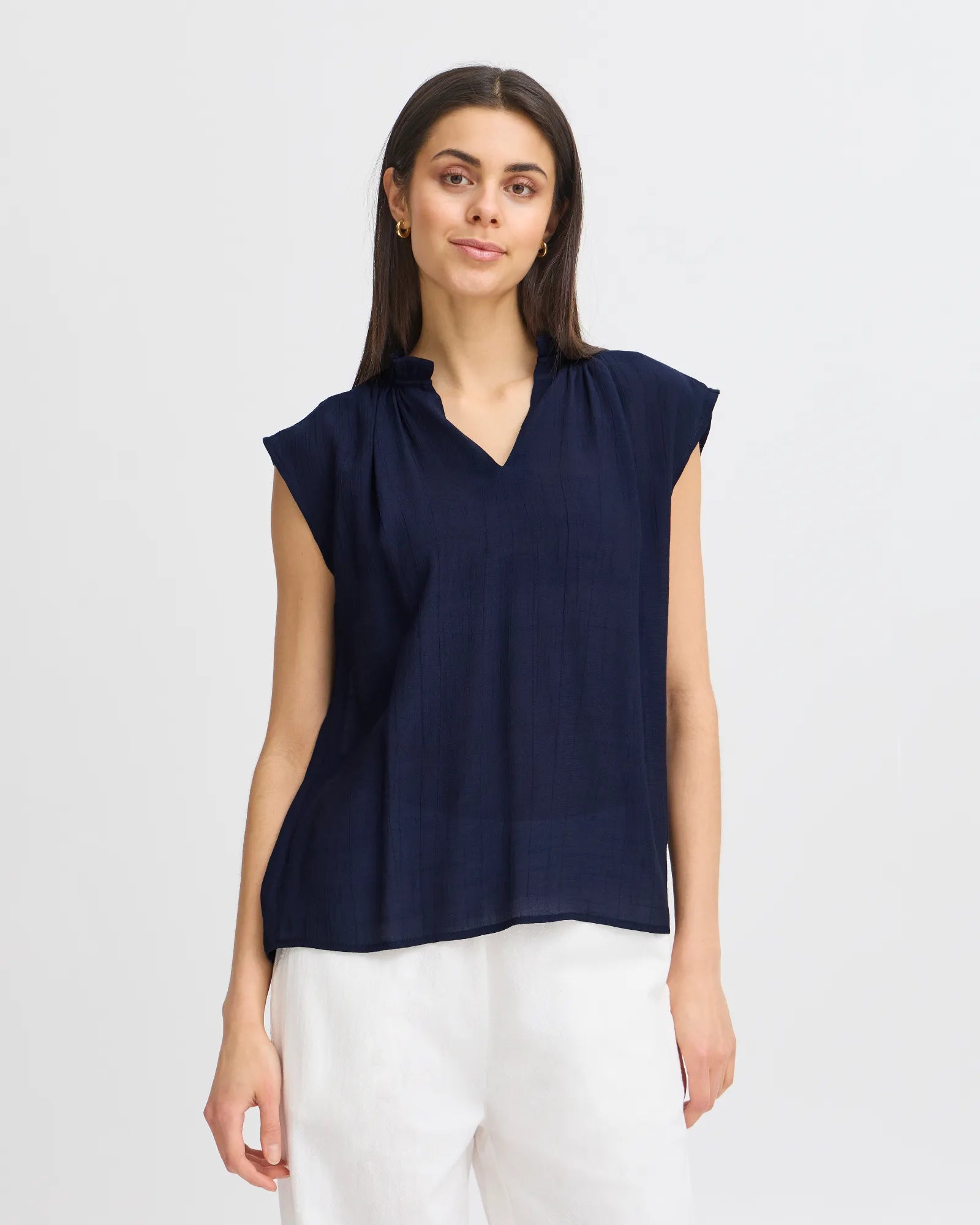 FRALYSSA Blouse - Navy Blazer