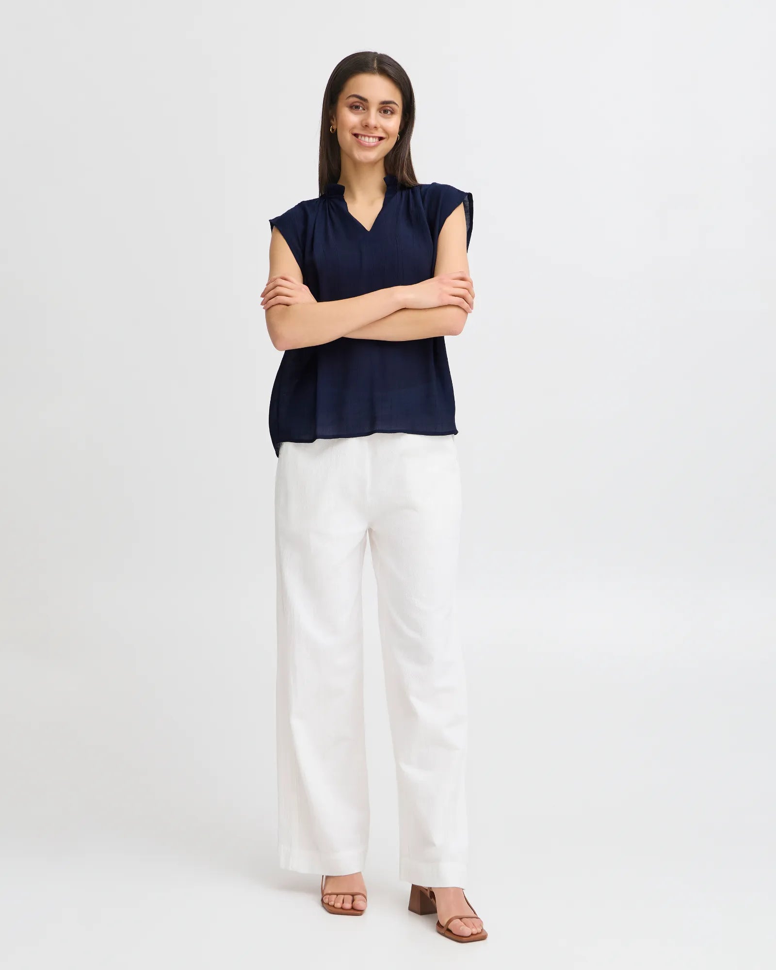 FRALYSSA Blouse - Navy Blazer