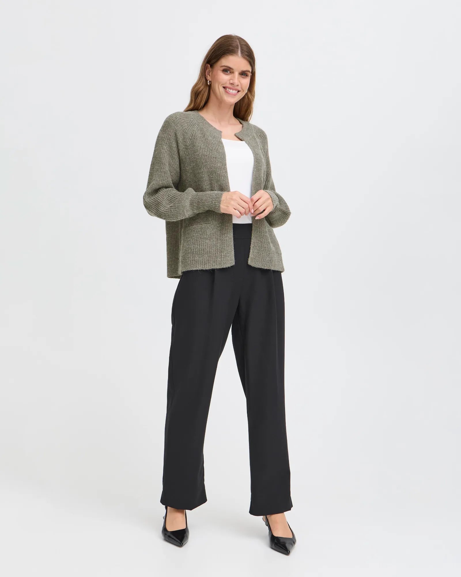 FRERETTA Cardigan - Dusty Olive