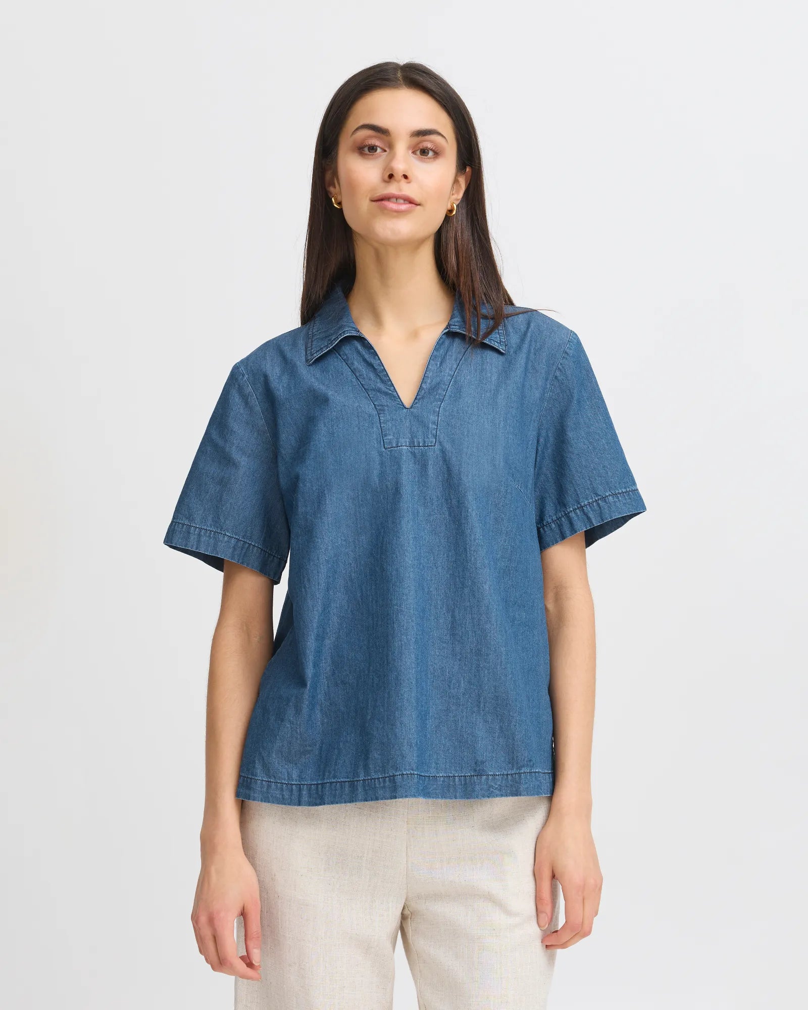 FRKINDRA Blouse - Clear Blue Denim