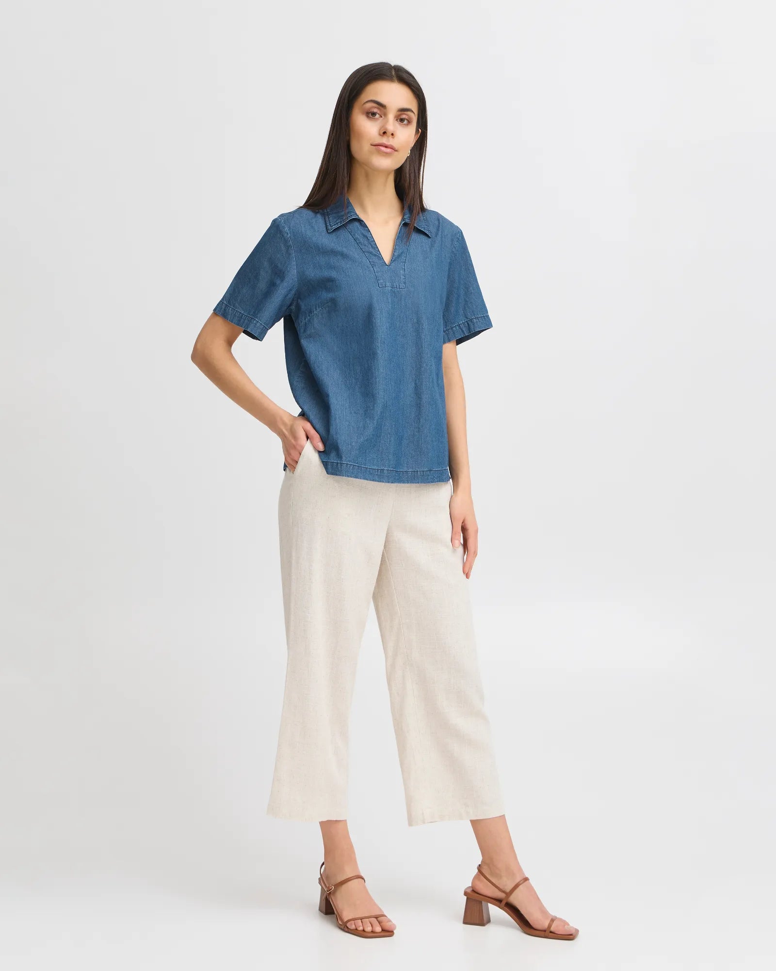 FRKINDRA Blouse - Clear Blue Denim