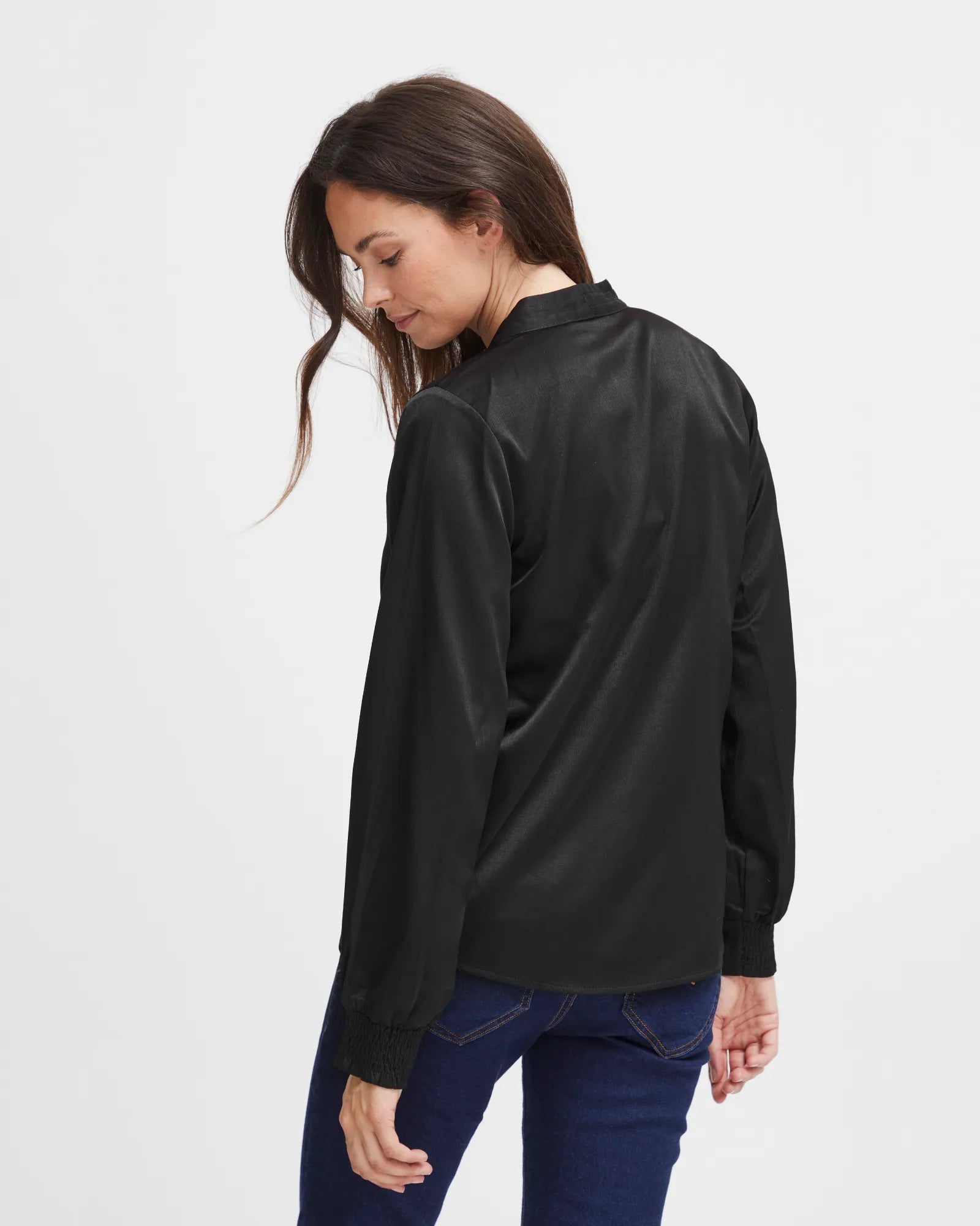 Viline Long Sleeve Blouse - Black