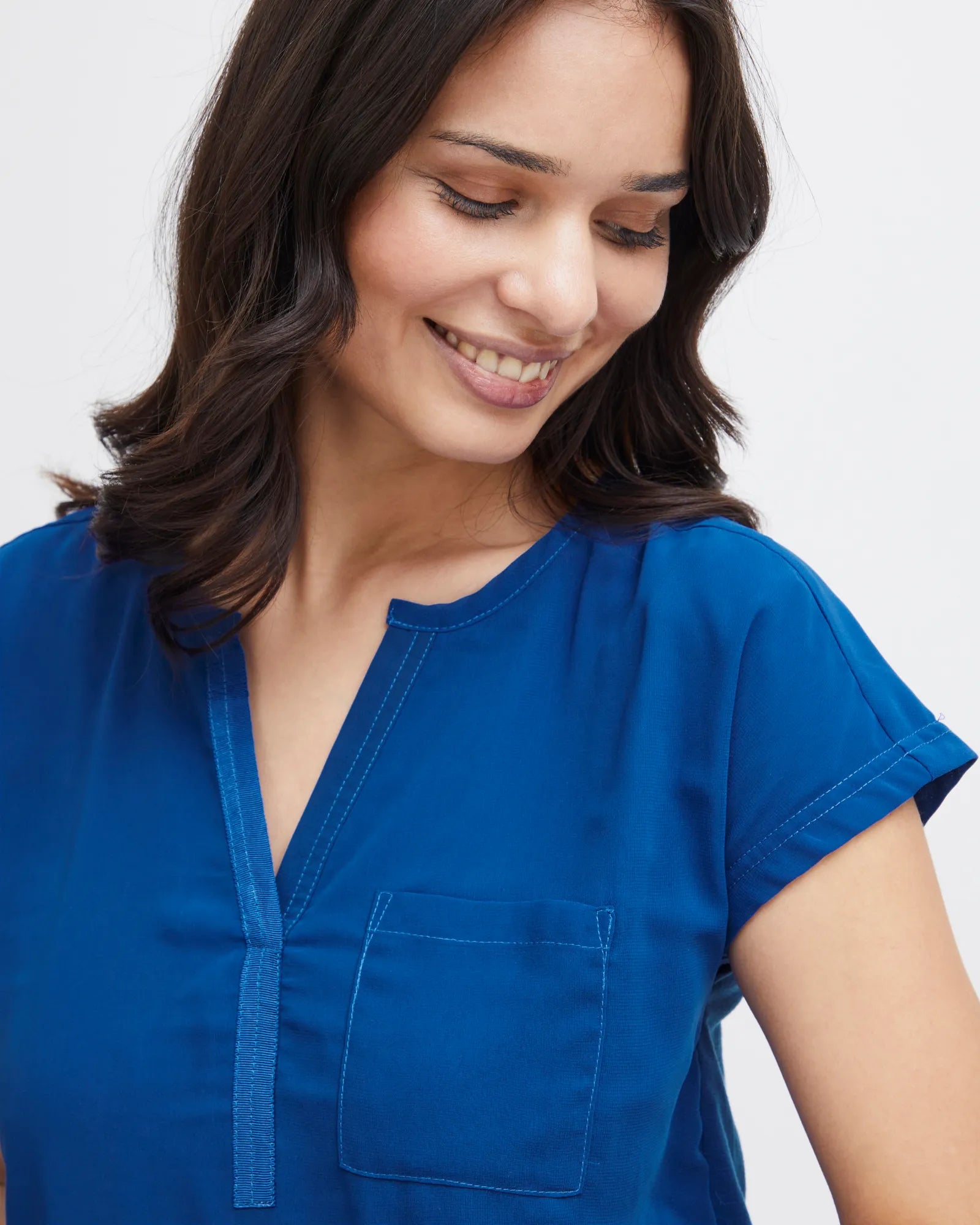 Zawov Short Sleeve Blouse - Beaucoup Blue