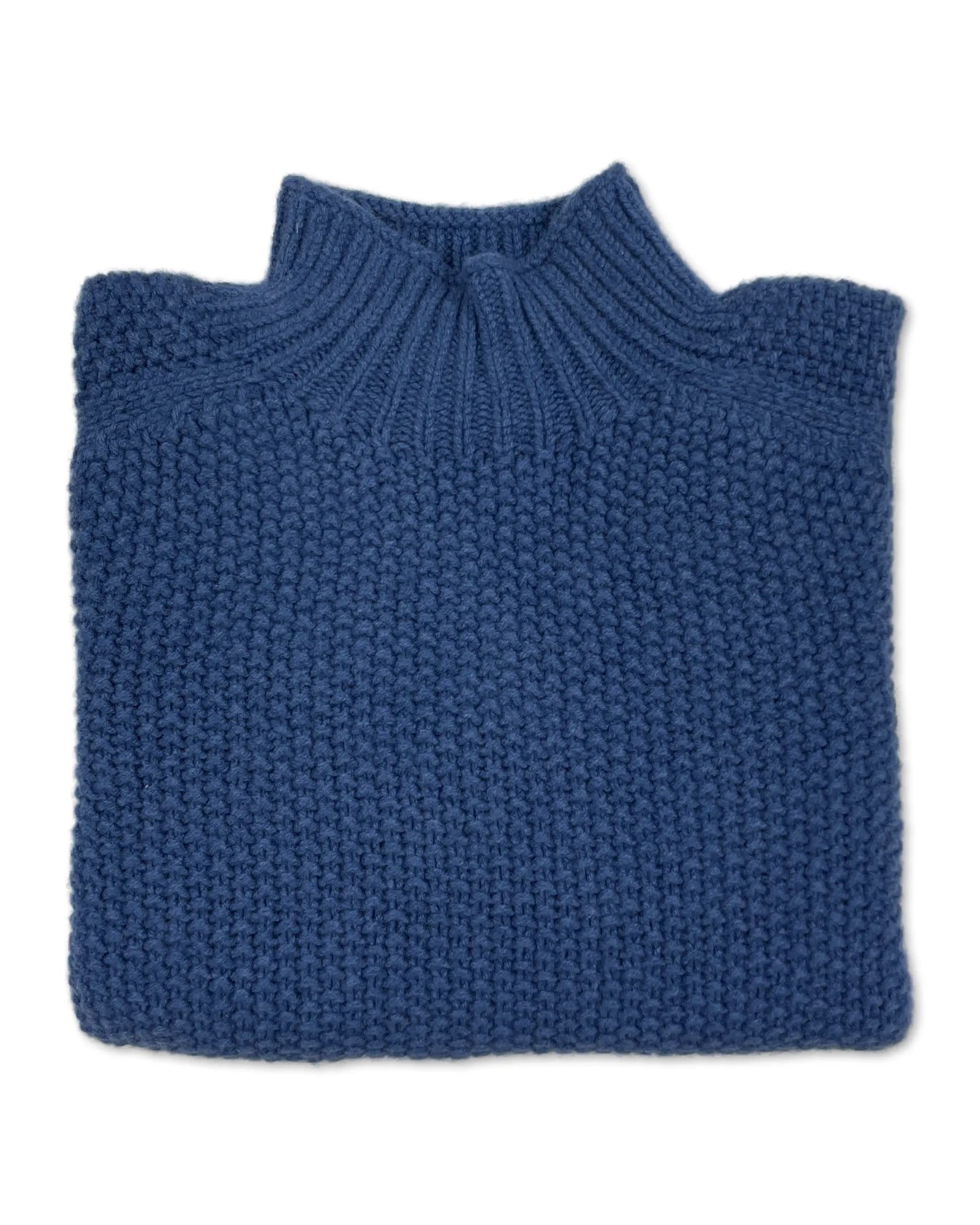 Women's Superfine Lambswool Turtle Neck Sweater (L4623/5A) - Soft Denim