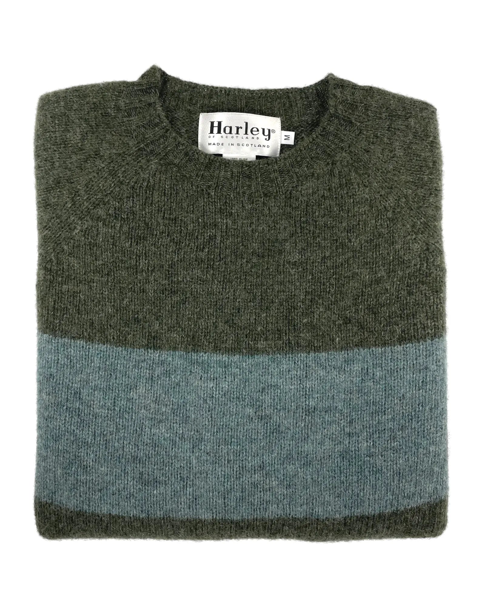 Harley of Scotland Mens Knitted Jumper (M3342/7) - Spruce/Graphite 