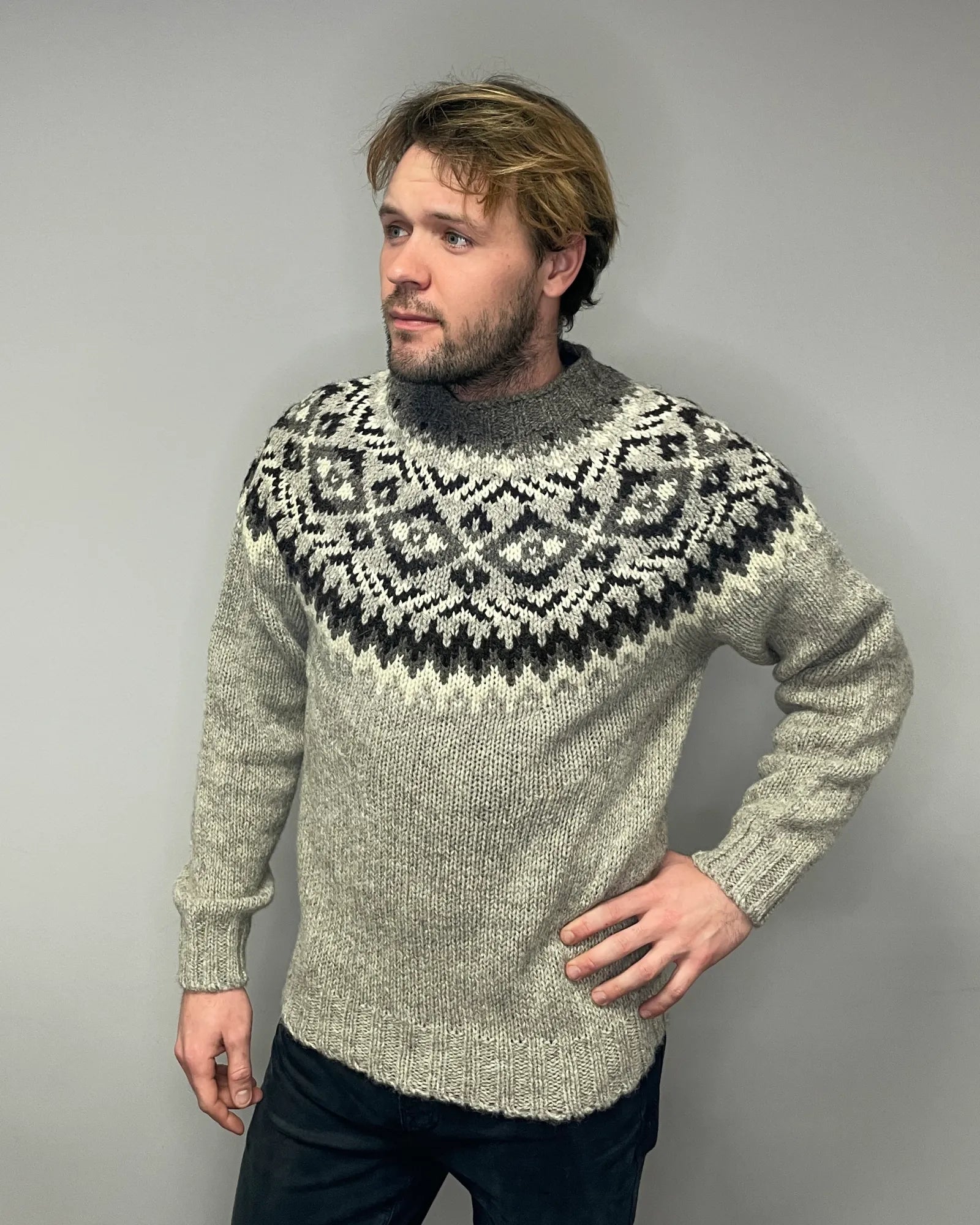 Men's Knitted Fair Isle Jumper (M5225/7) - Wensleydale