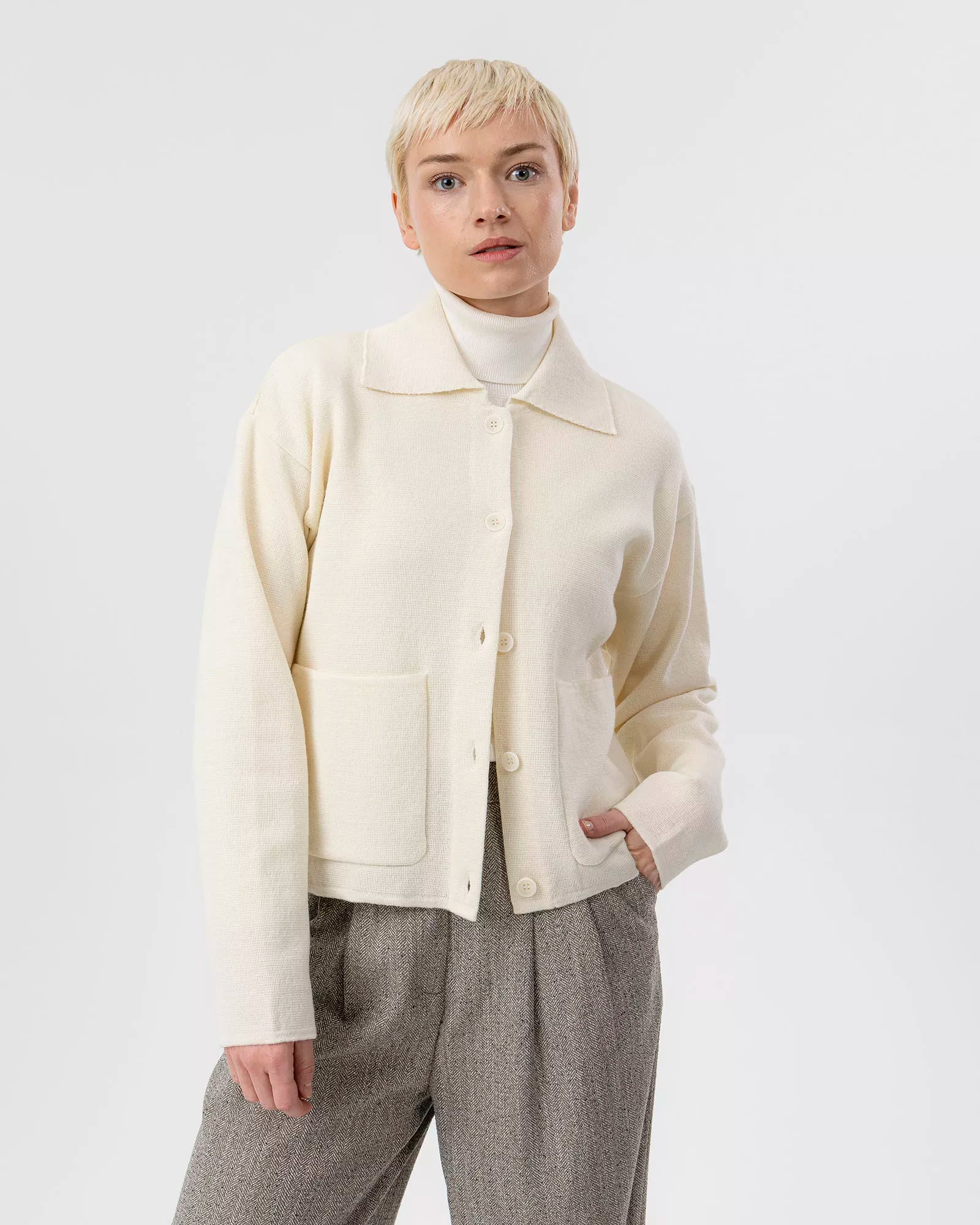 Alva Knitted Jacket - Whisper White