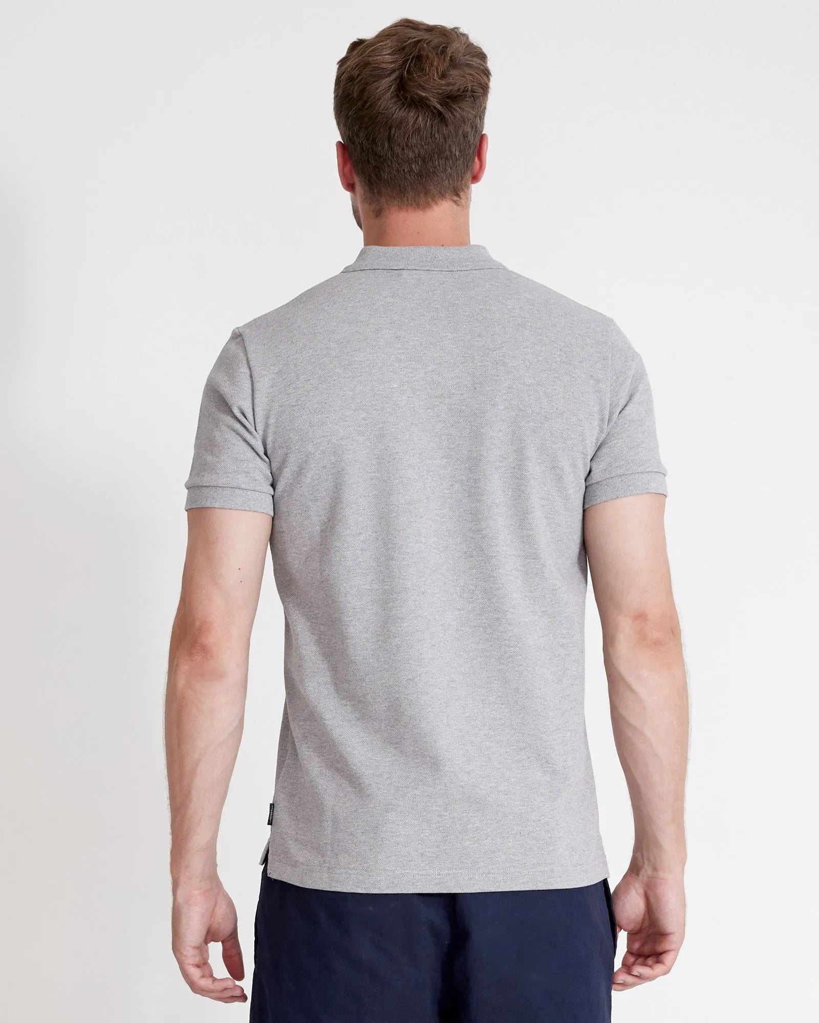 Beppe Pique Jersey Polo - Light Grey Mel.