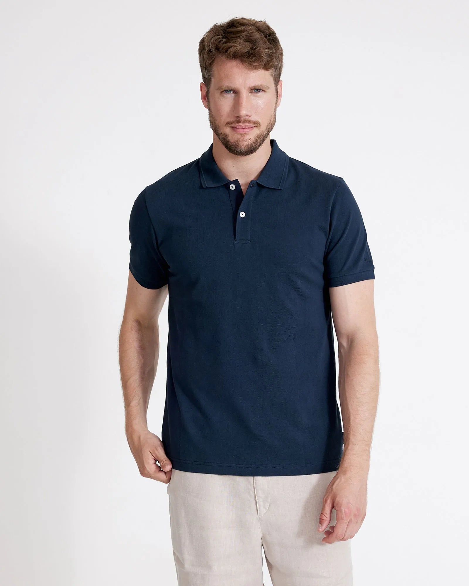 Beppe Pique Jersey Polo - Navy