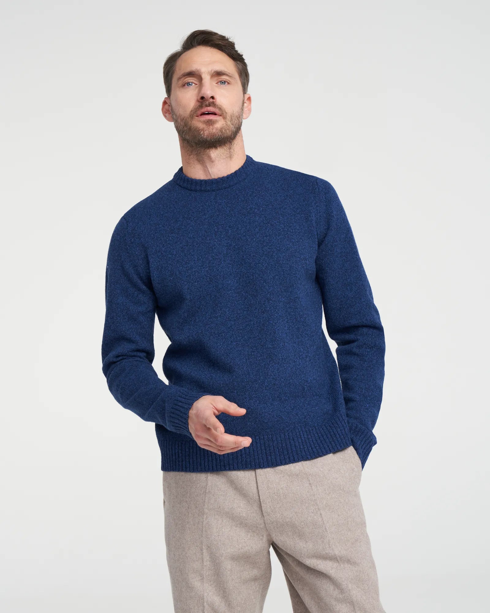 Charles Crew Neck Knitted Sweater - Cobalt Blue