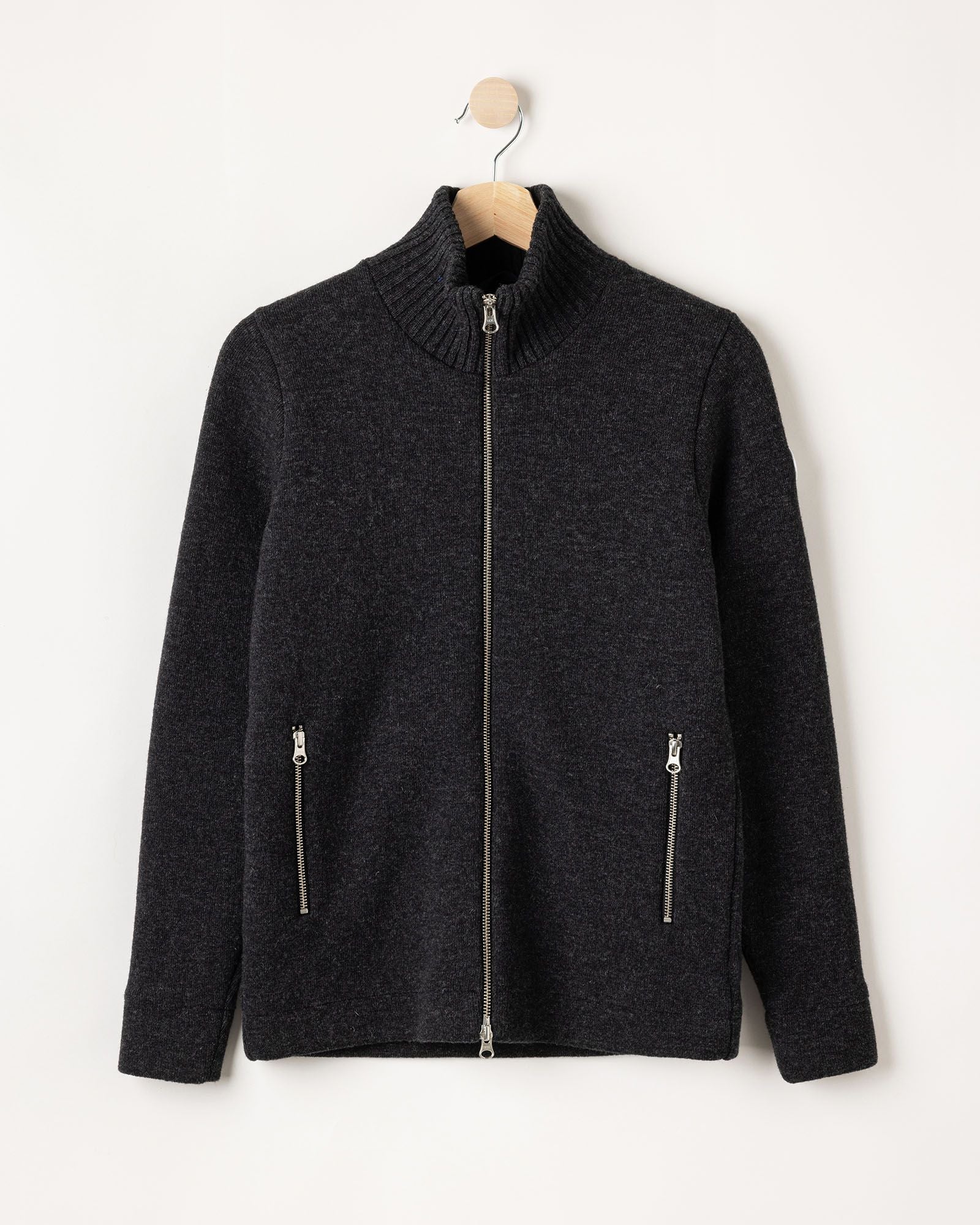 Claire Full Zip Windproof Jumper - Anthracite Melange