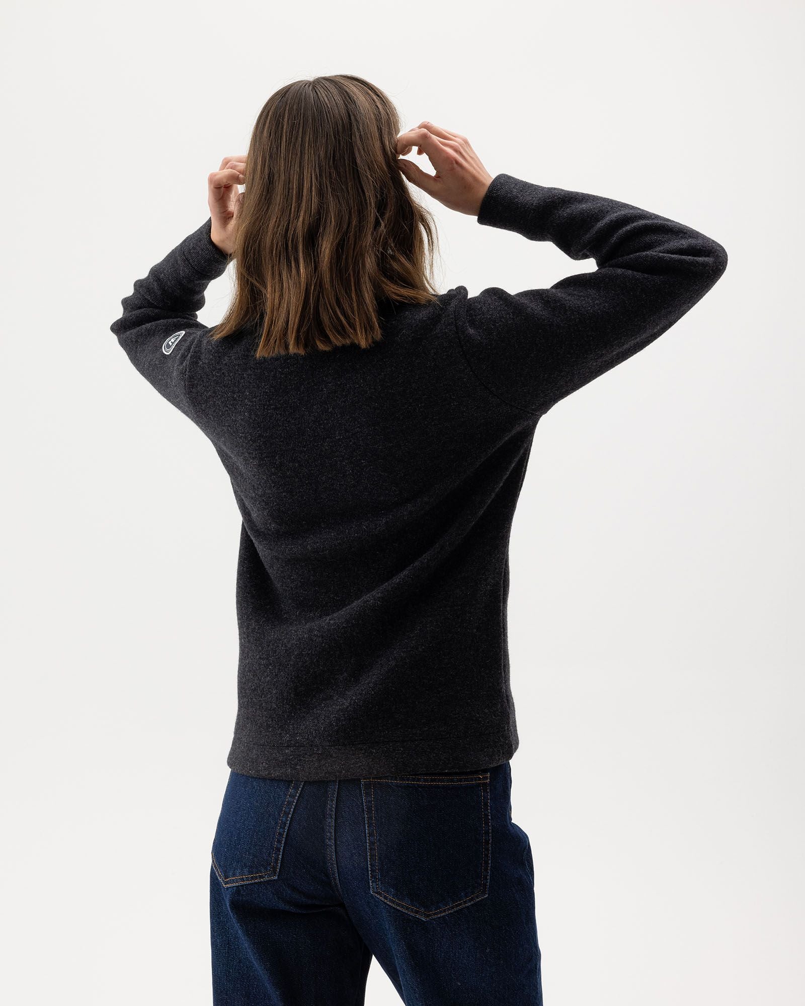 Claire Full Zip Windproof Jumper - Anthracite Melange