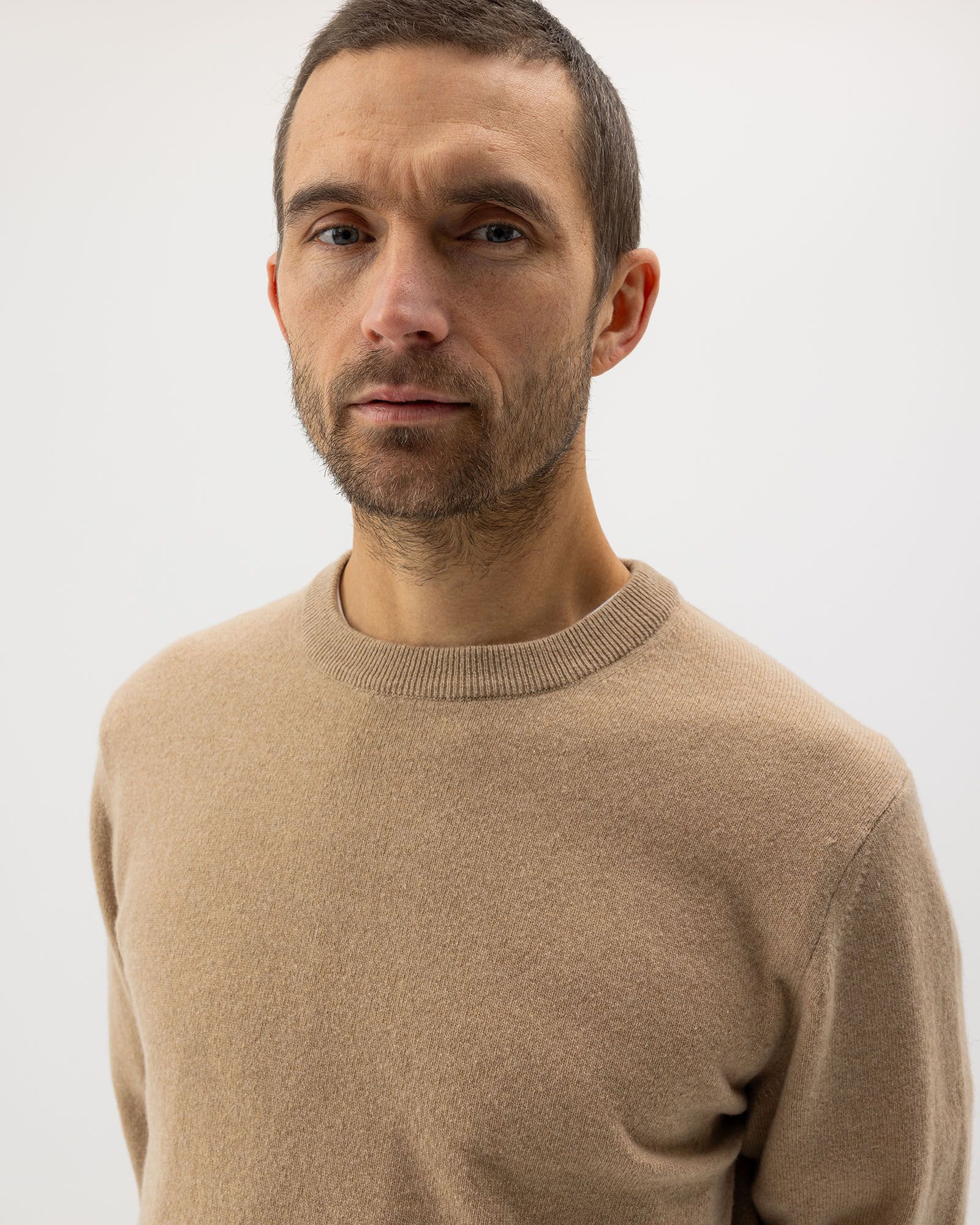 Dennis Crew Neck Jumper - Khaki