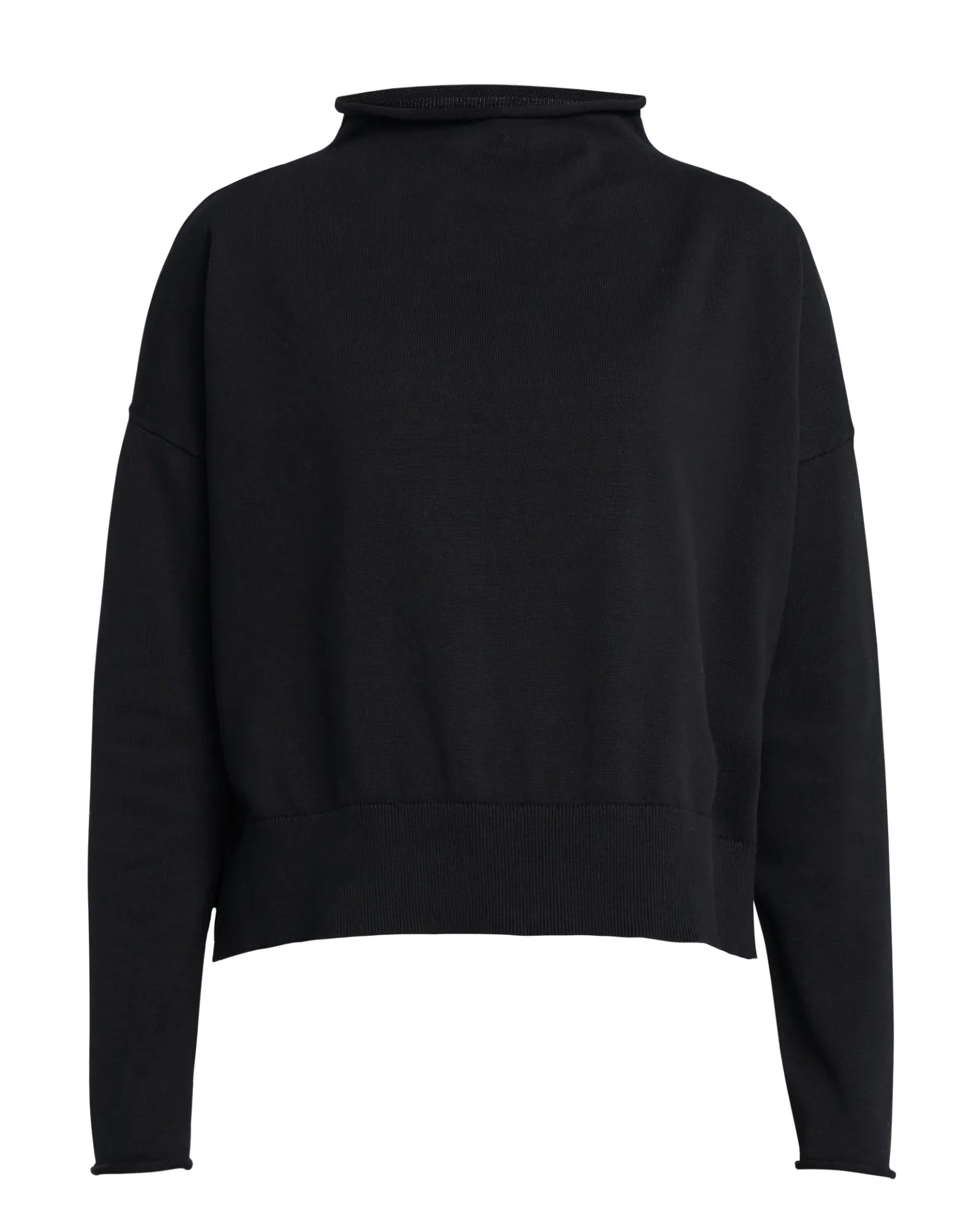 Hulda Knitted Oversized Turtle Neck Sweater - Black