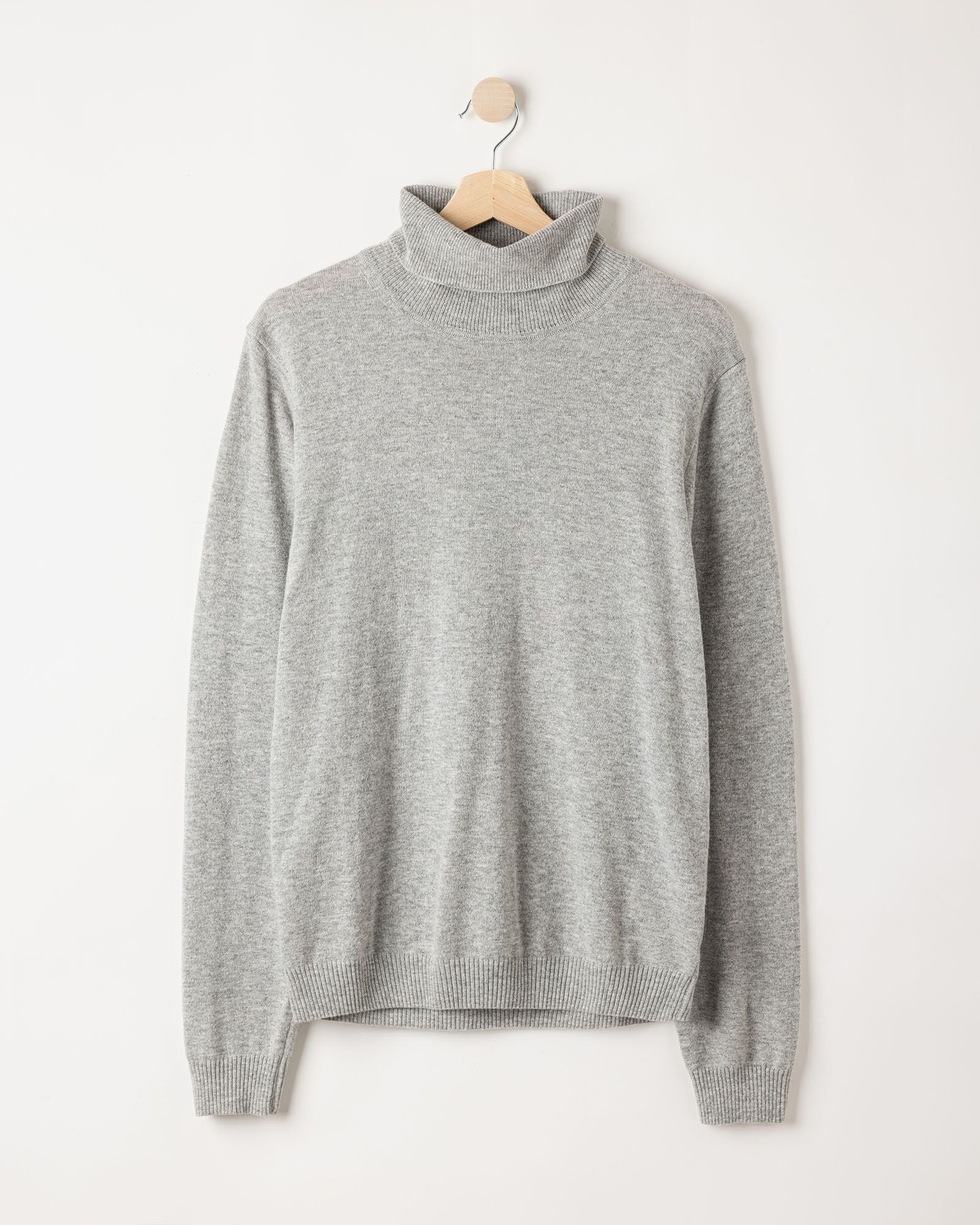 Johan Roll Neck Jumper - Light Grey Melange